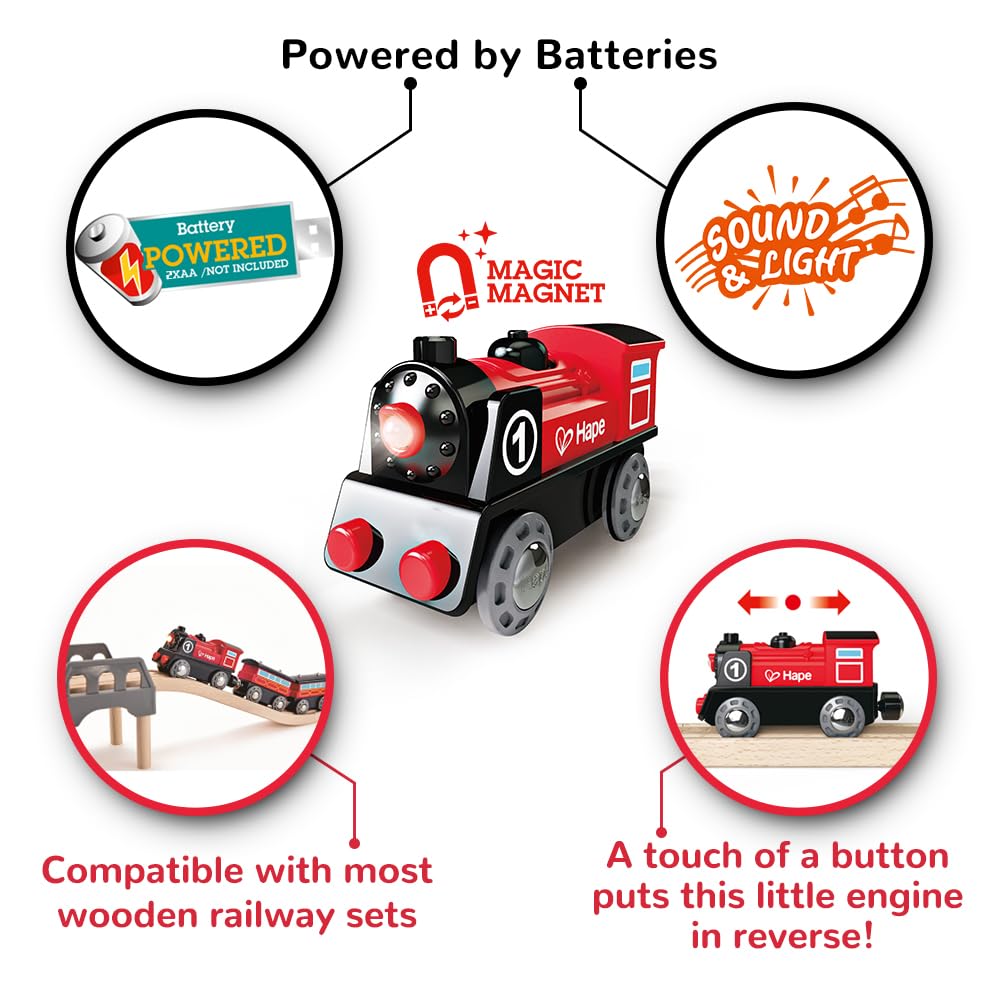 Hape Locomotivă electrică Nr. 1, roșie/neagră, 3+ ani