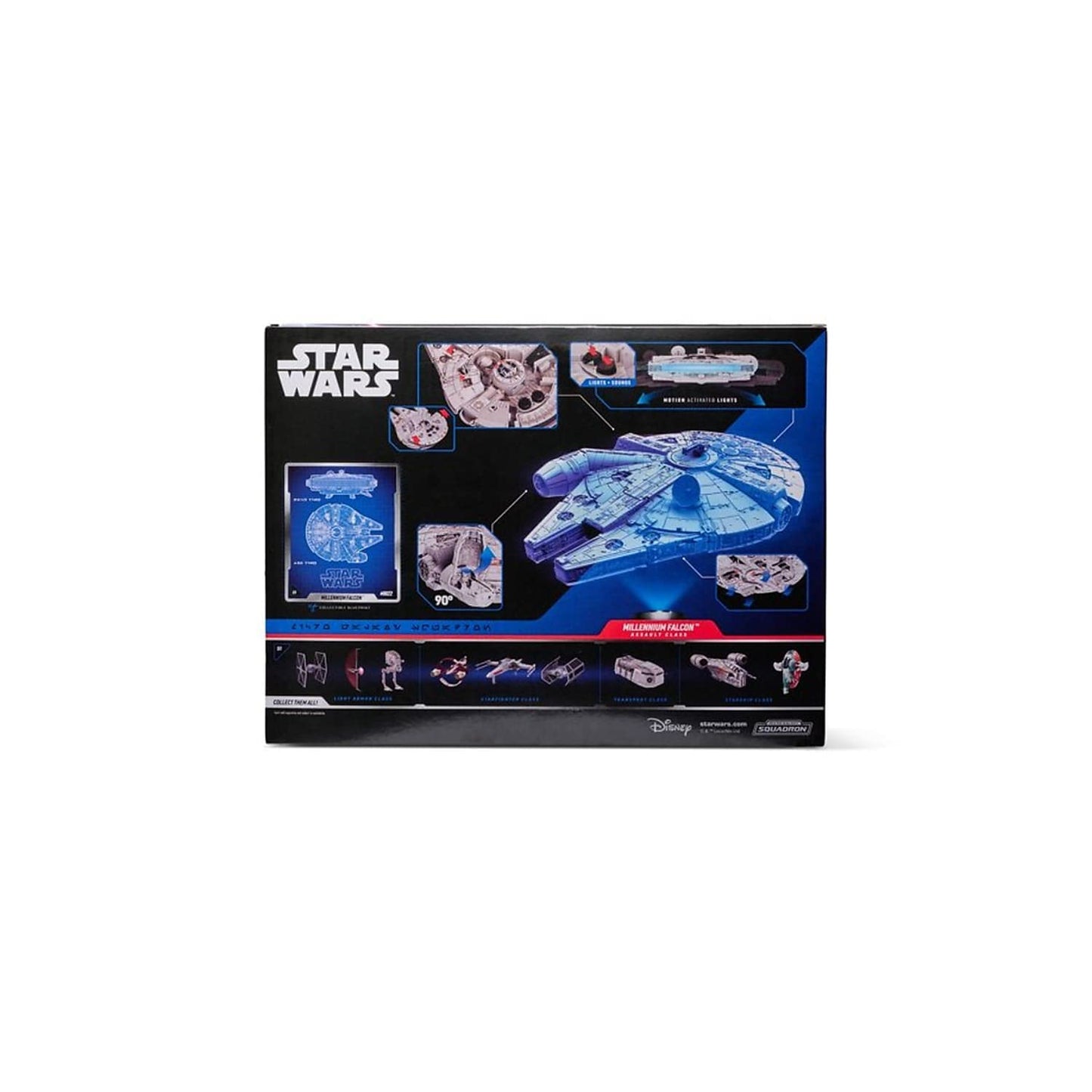 Star Wars Micro Galaxy Squadron SWJ0332 - Millennium Falcon, vehicul oficial de 22,5 cm cu lumini, sunete și figurine