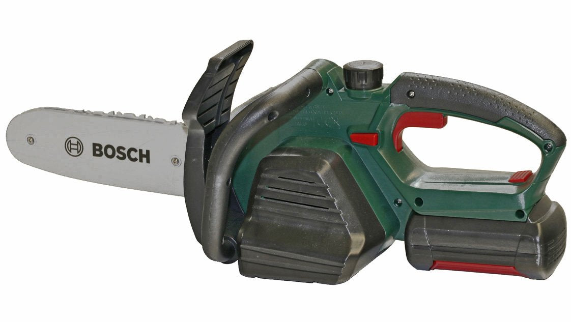 Theo Klein 8399 Bosch Ferăstrău cu Lanț | Reproducere fidelă, adaptată copiilor | Ferăstrău cu funcții de lumină și sunet | Jucărie pentru copii de la 3 ani
