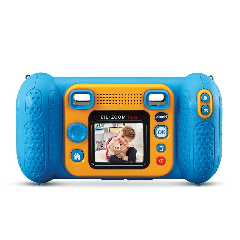 VTech Kidizoom Fun Albastru, Cameră Digitală pentru Copii cu Ecran, Videoclipuri, Efecte Speciale, Siguranță pentru Copii – 3-10 Ani – Versiunea FR
