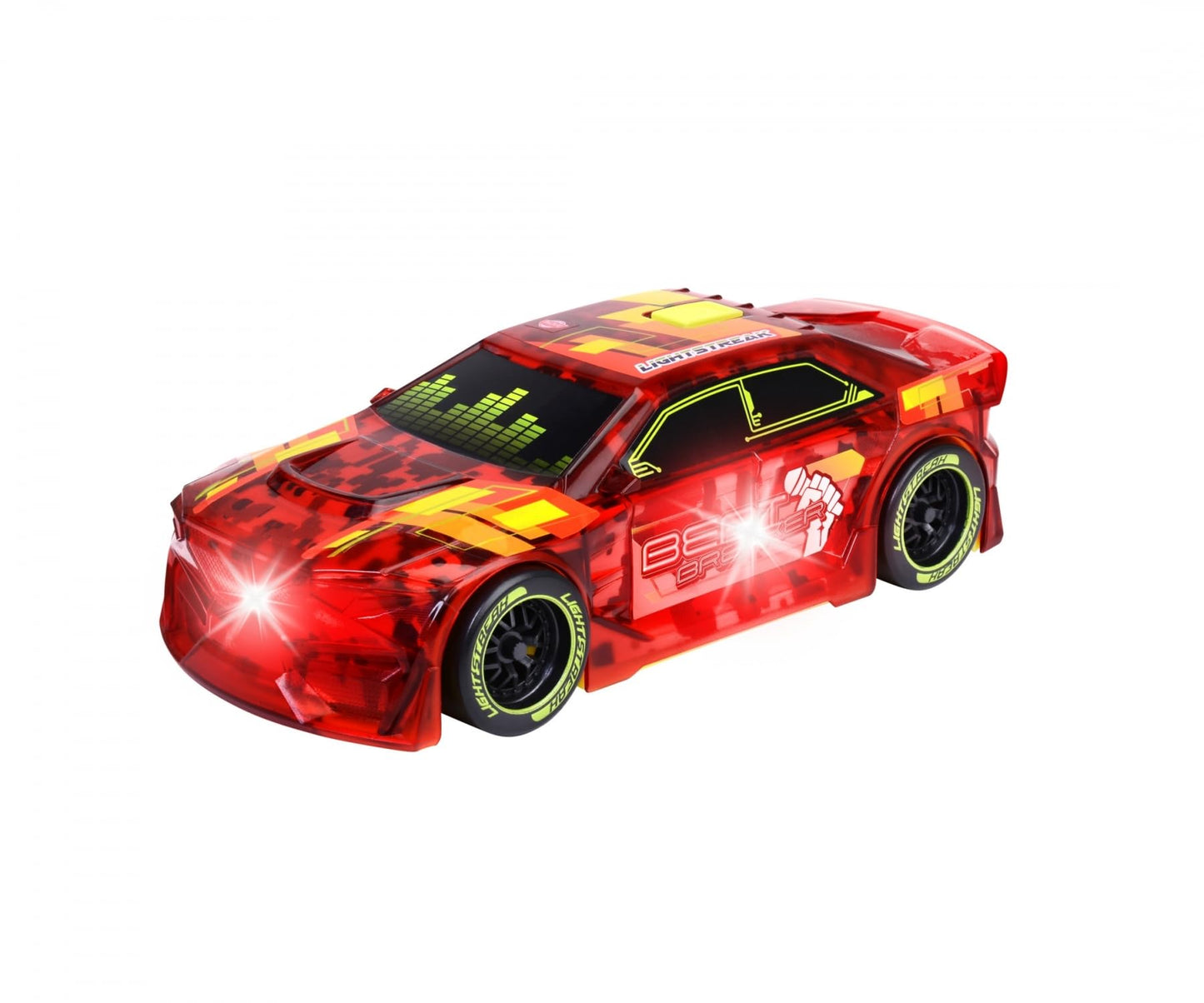Dickie Toys - Mașinuță de jucărie Beat Breaker cu schimbare de lumină și muzică - Mașina Streets N BEATZ cu motor cu fricțiune, 20 cm, inclusiv baterii, jucărie pentru copii de la 3 ani.