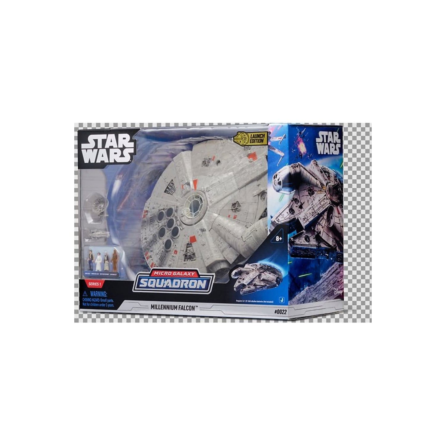 Star Wars Micro Galaxy Squadron SWJ0332 - Millennium Falcon, vehicul oficial de 22,5 cm cu lumini, sunete și figurine