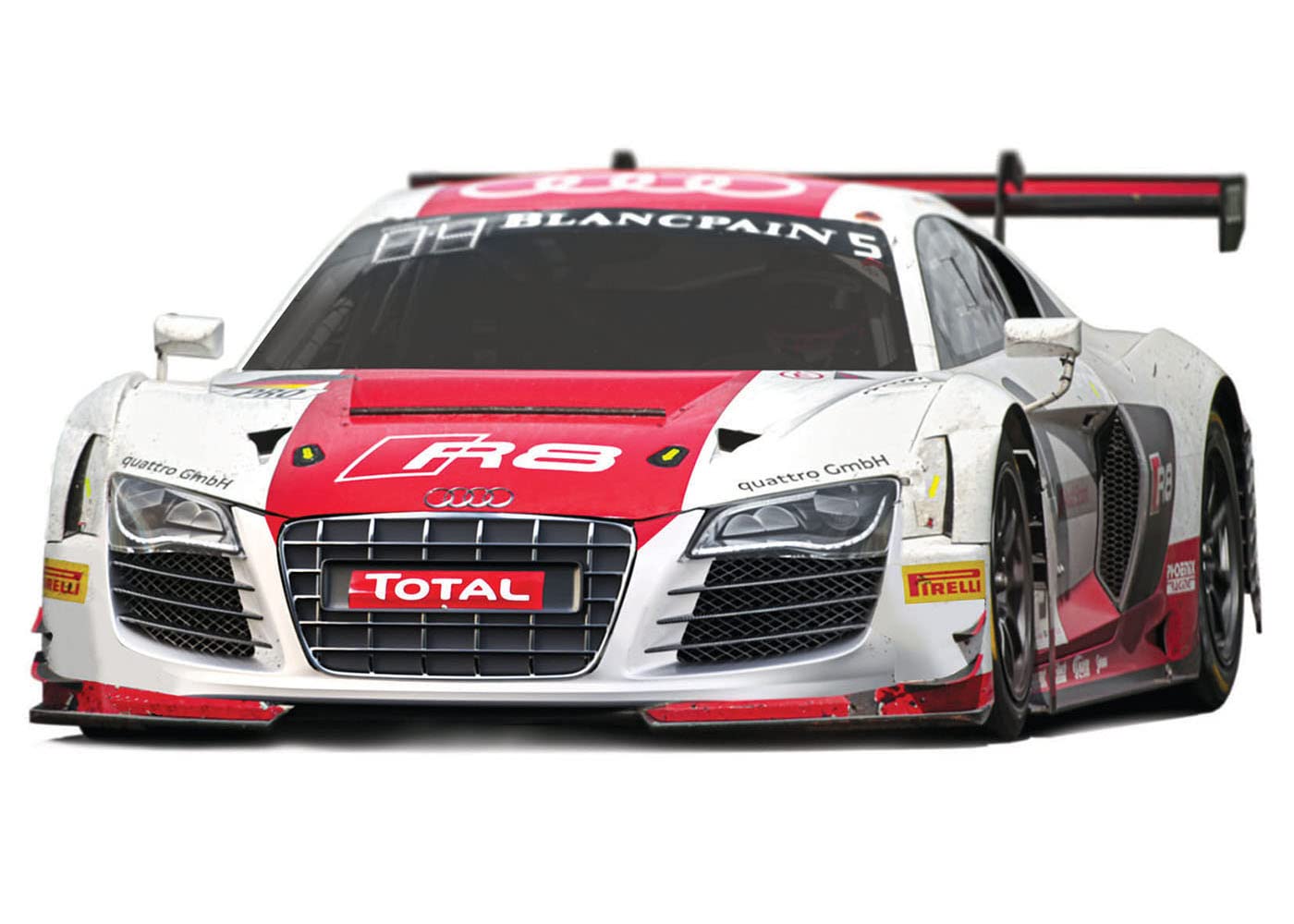 Ninco - Audi R8 GT3 Alb și Roșu. Mașină Slot la Scara 1:32. (50670)