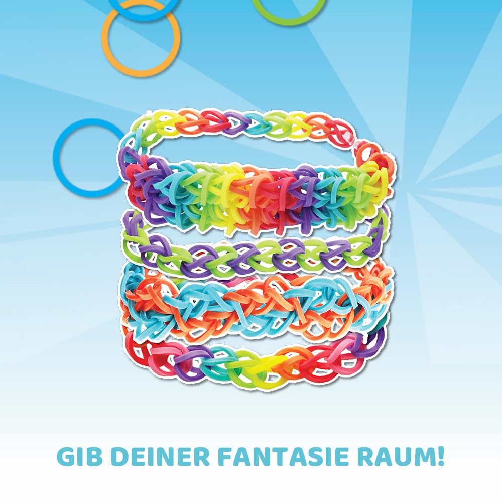 BANDAI - Rainbow Loom Original - Set creativ pentru brățări - Război de țesut cu 600 de elastice - Licență oficială patentată - Jucărie pentru copii de la 8 ani - CD00001
