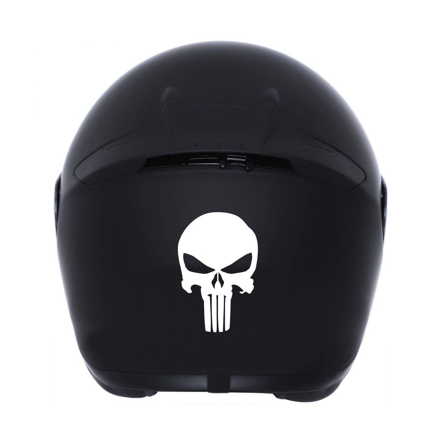 Autodomy Stickere Cranii Pachet de 8 Unități | Vinil Auto Adesiv | Stickere Exterioare Auto | Vinil Craniu Topit | Adesive pentru Moto și Cască (Alb)