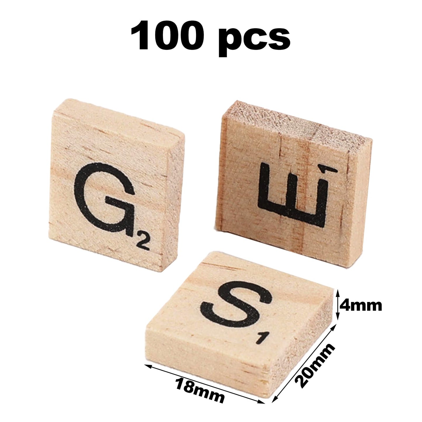 RUOXIXI Set 100 litere din lemn A-Z pentru artizanat