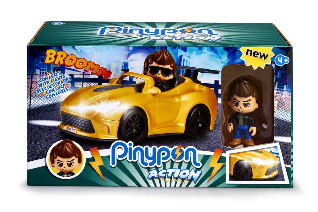 Pinypon Action - Super Mașină cu Figurina unui Spion și Accesorii, pentru băieți și fete de la 4 ani, Famosa (700015150)