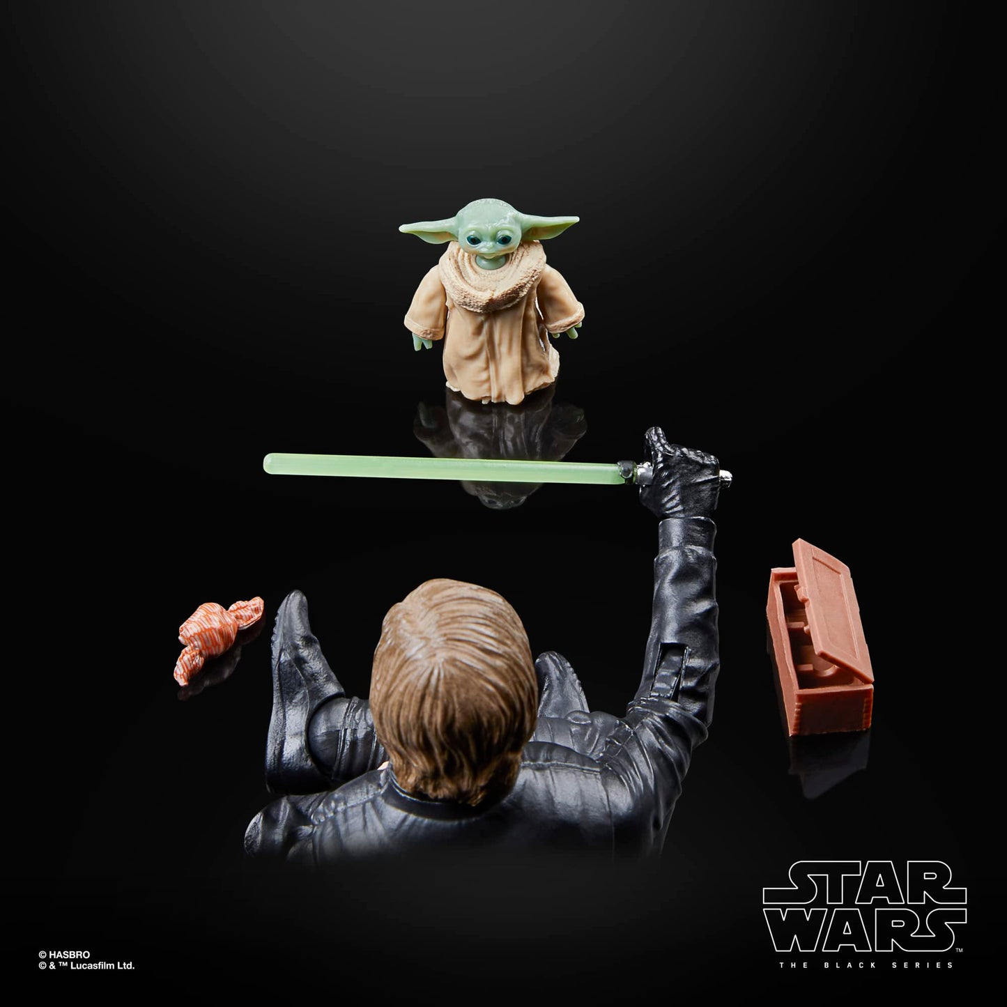 Star Wars The Black Series Figură de Acțiune Luke Skywalker & Grogu, 15 cm, din Star Wars: Cartea lui Boba Fett