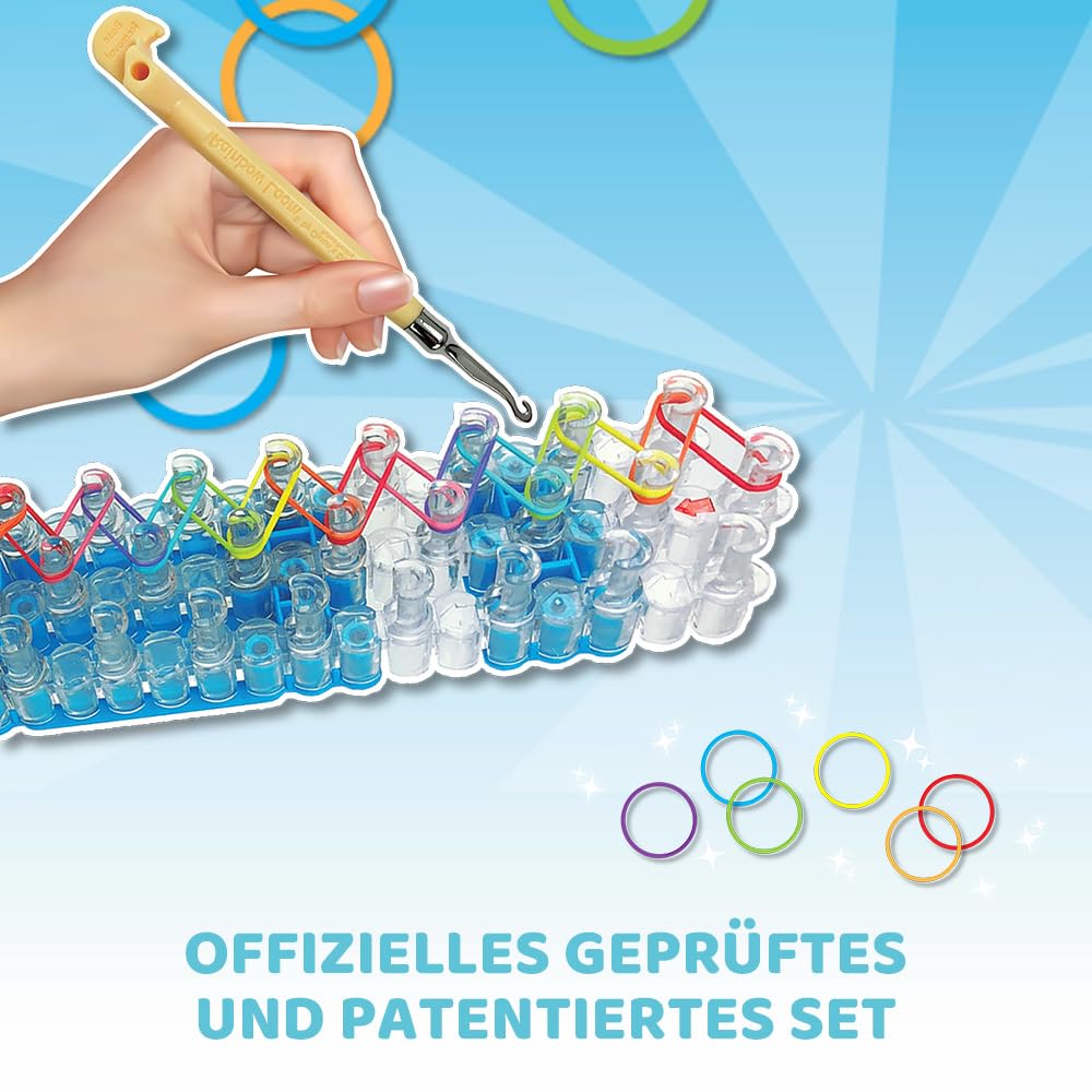 BANDAI - Rainbow Loom Original - Set creativ pentru brățări - Război de țesut cu 600 de elastice - Licență oficială patentată - Jucărie pentru copii de la 8 ani - CD00001