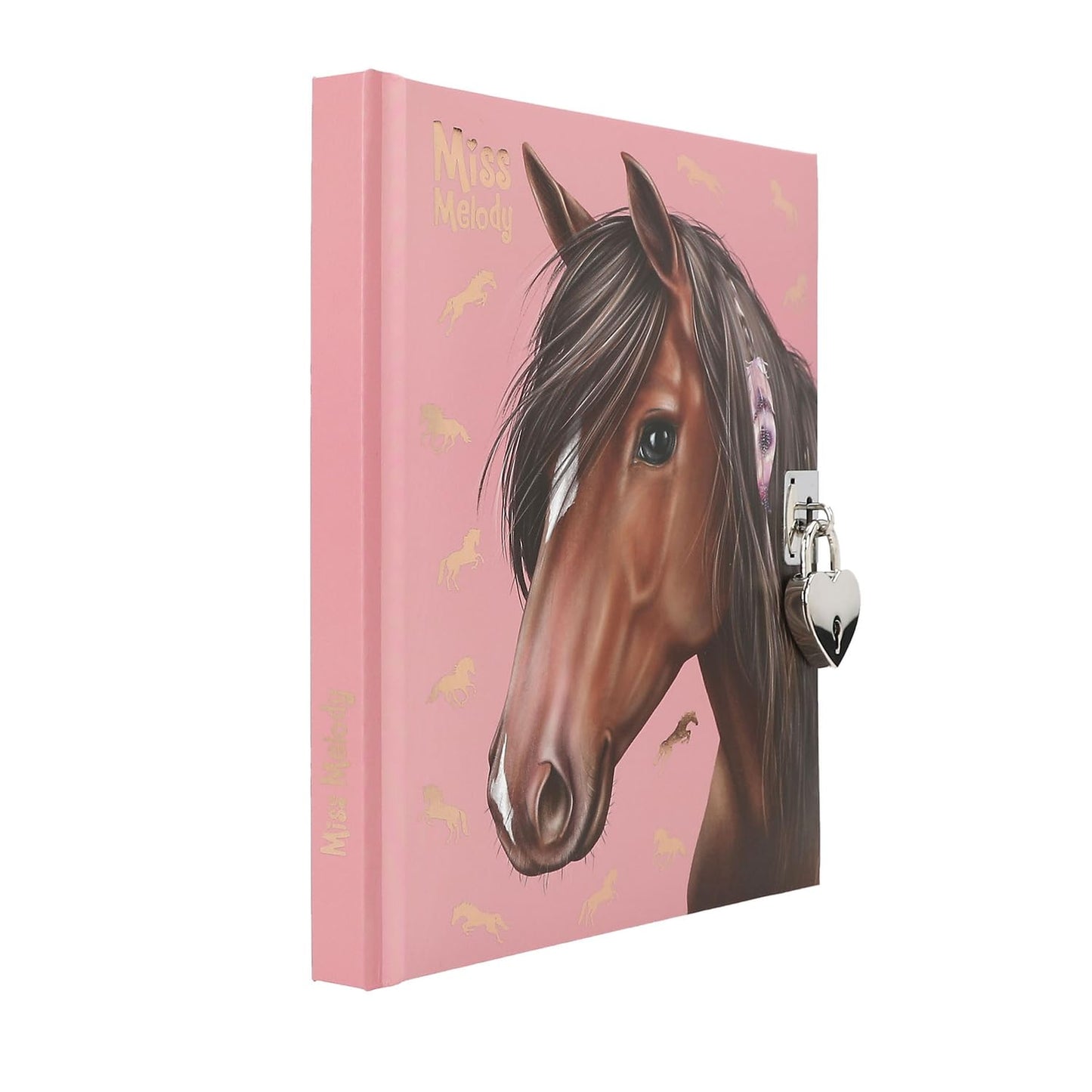 Jurnal cu lacat Miss Melody, Depesche, roz si maro, 160x193x30mm