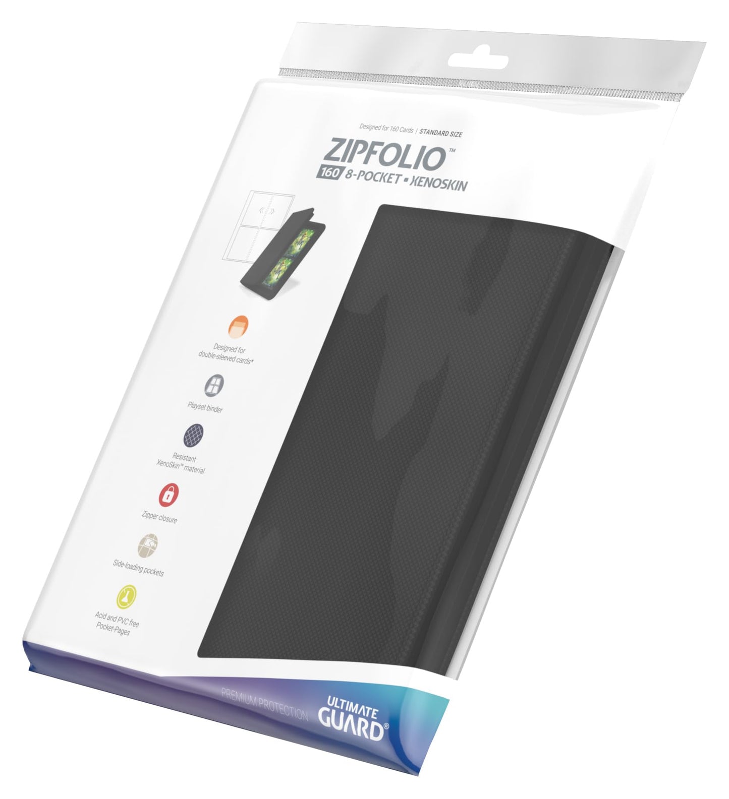 Ultimate Guard UGD010351 ZipFolio - Mapă pentru cărți, unicolor, negru, 160-8 buzunare