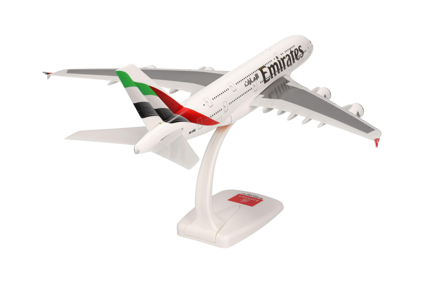 Avion de model Snap-Fit Emirates Airbus A380 - Culori noi 2023 - A6-EOE, Miniatură 1:250, Sammlare, Model cu suport, Plastic, Alb