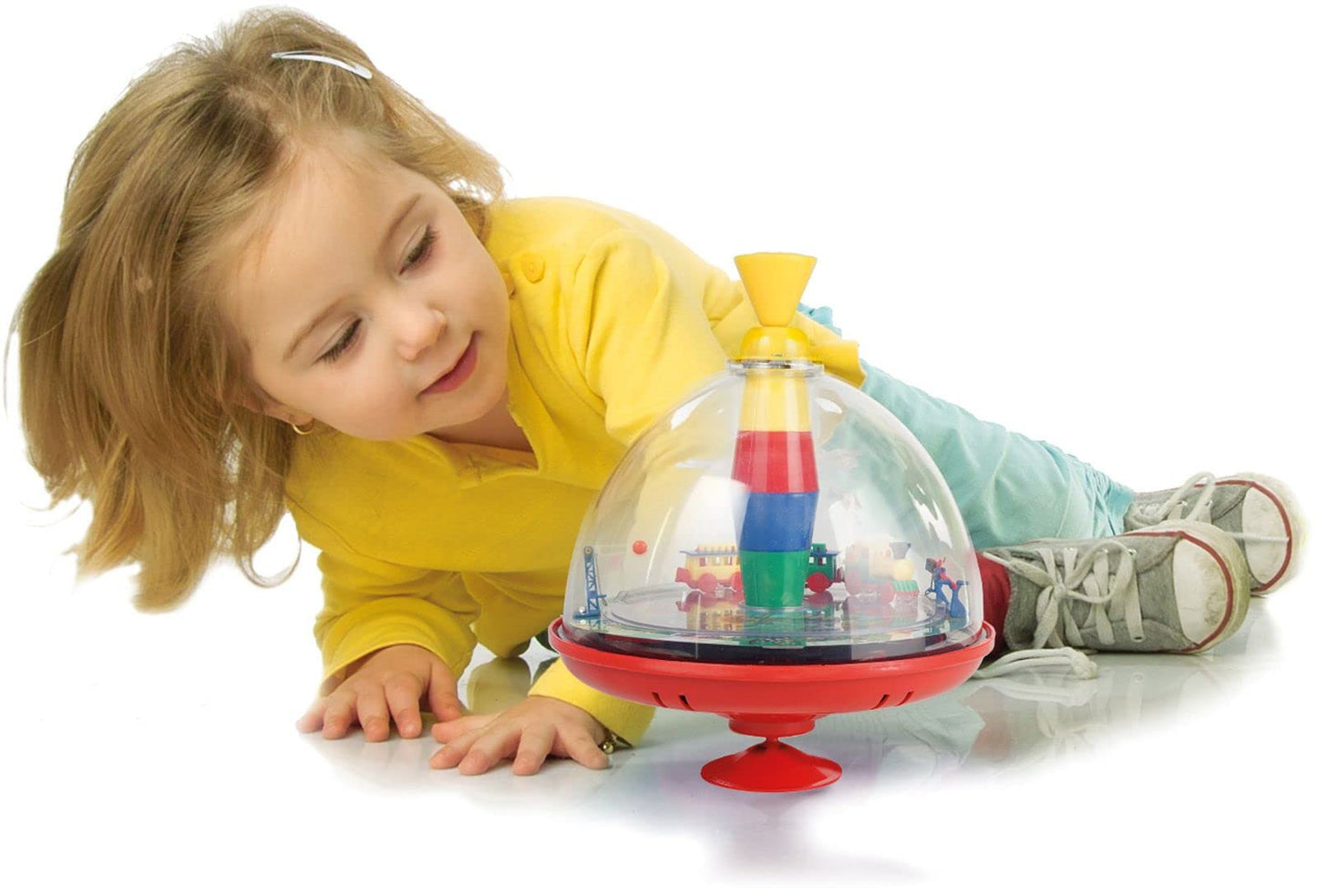 Lena 52120EC Panoramakreisel Eisenbahn Ø 19,5 cm - Titirez electric cu tren în mișcare, pentru copii de la 18 luni