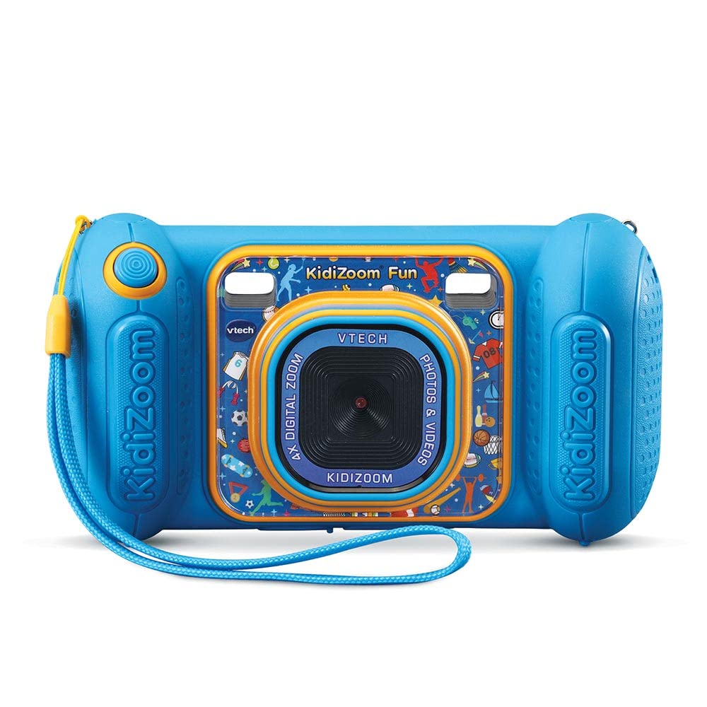 VTech Kidizoom Fun Albastru, Cameră Digitală pentru Copii cu Ecran, Videoclipuri, Efecte Speciale, Siguranță pentru Copii – 3-10 Ani – Versiunea FR