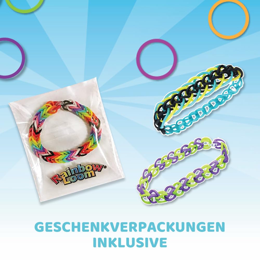 BANDAI - Rainbow Loom Original - Set creativ pentru brățări - Război de țesut cu 600 de elastice - Licență oficială patentată - Jucărie pentru copii de la 8 ani - CD00001