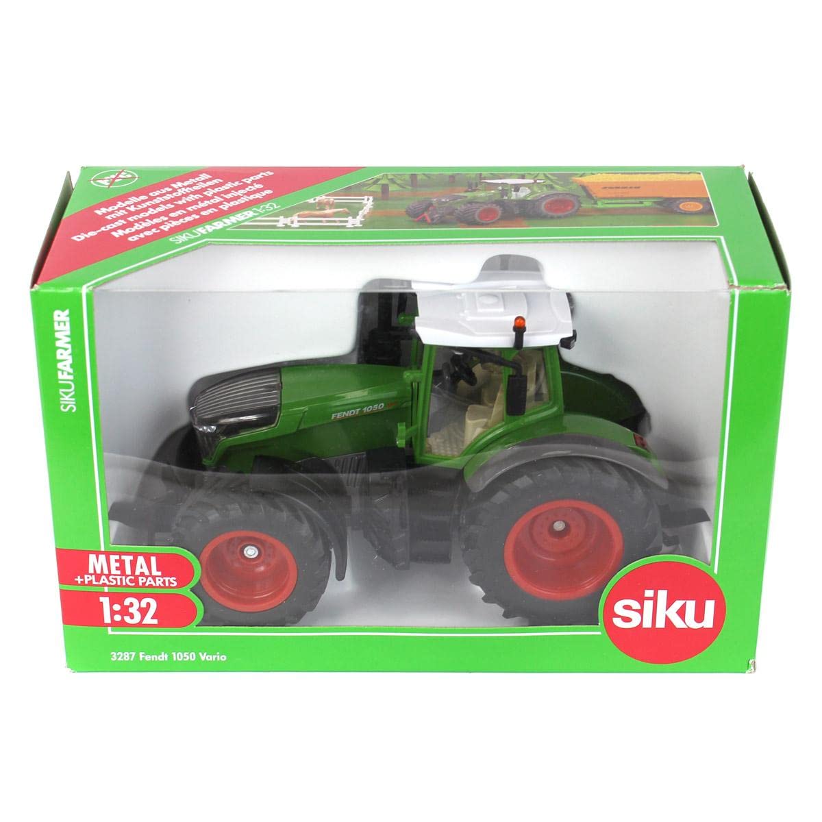 Tractor Fendt 1050 Vario 1:32, Metal/Plastic, Verde, Cabina detașabilă, Cuplaj frontal și posterior