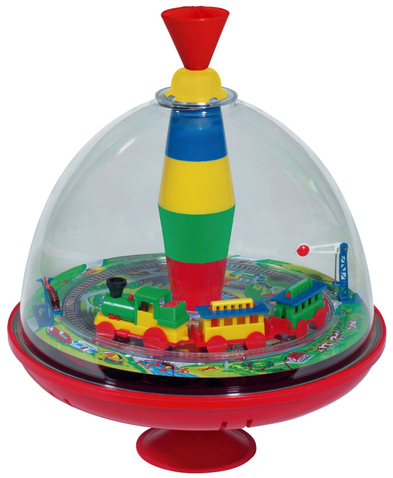 Lena 52120EC Panoramakreisel Eisenbahn Ø 19,5 cm - Titirez electric cu tren în mișcare, pentru copii de la 18 luni
