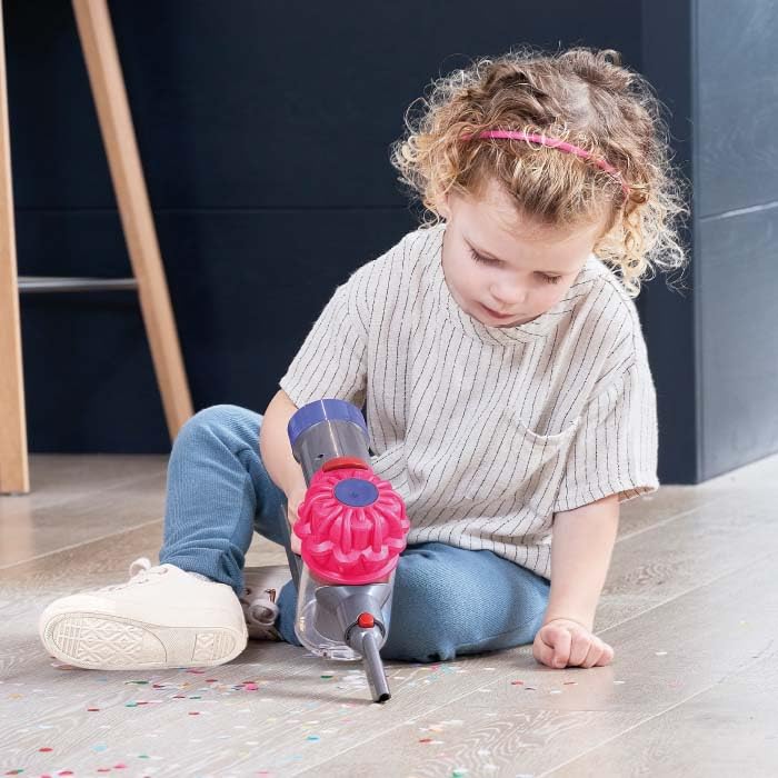 Aspirator fără fir Casdon Dyson | Aspirator de jucărie interactiv și oficial licențiat Dyson pentru copii de la 3 ani | Distracție realistă în jocurile de rol!, Roz