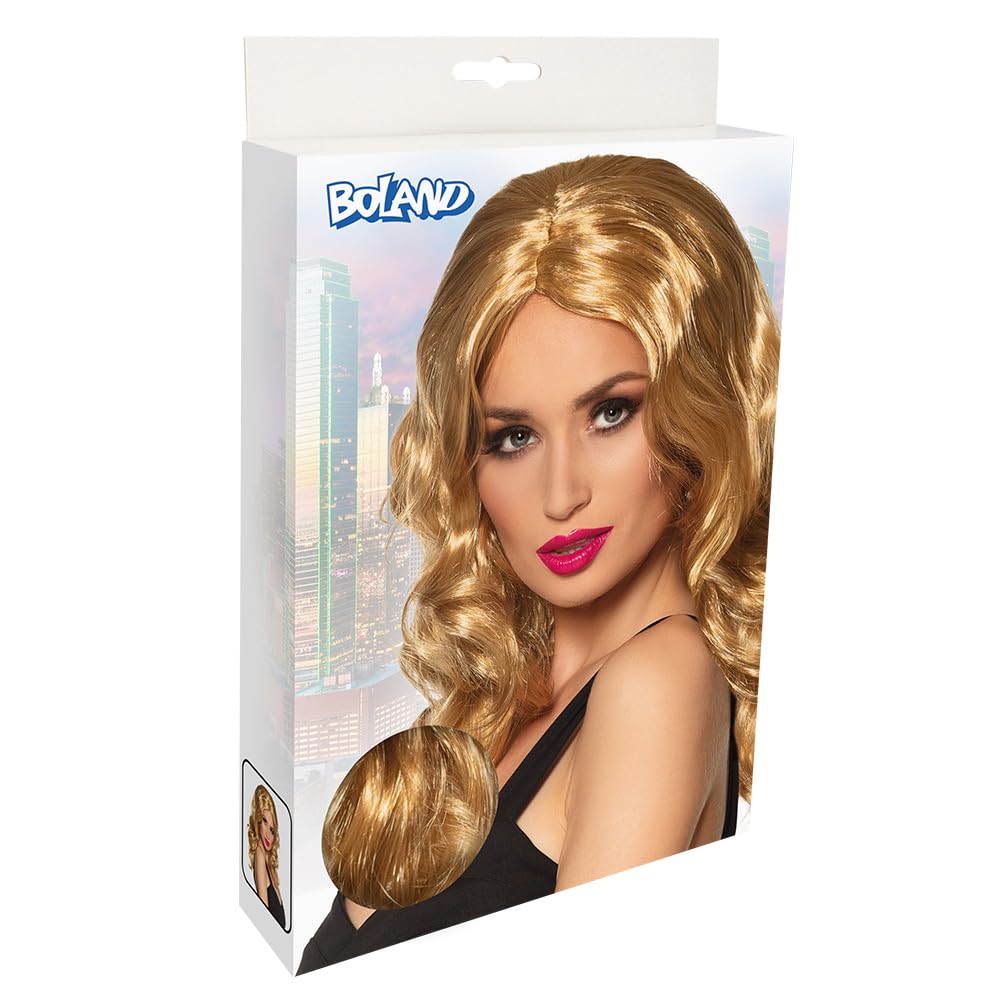 Boland 86222 - Perucă Celebritate, păr lung cu bucle ușoare, păr blond sintetic, coafură pentru carnaval și petreceri tematice