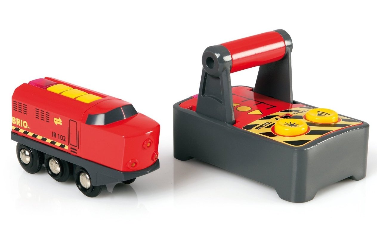 BRIO World 33213 Locomotivă electrică IR-Frachtlok cu telecomandă - Accesorii pentru BRIO World - Jucărie recomandată pentru copii de la 3 ani