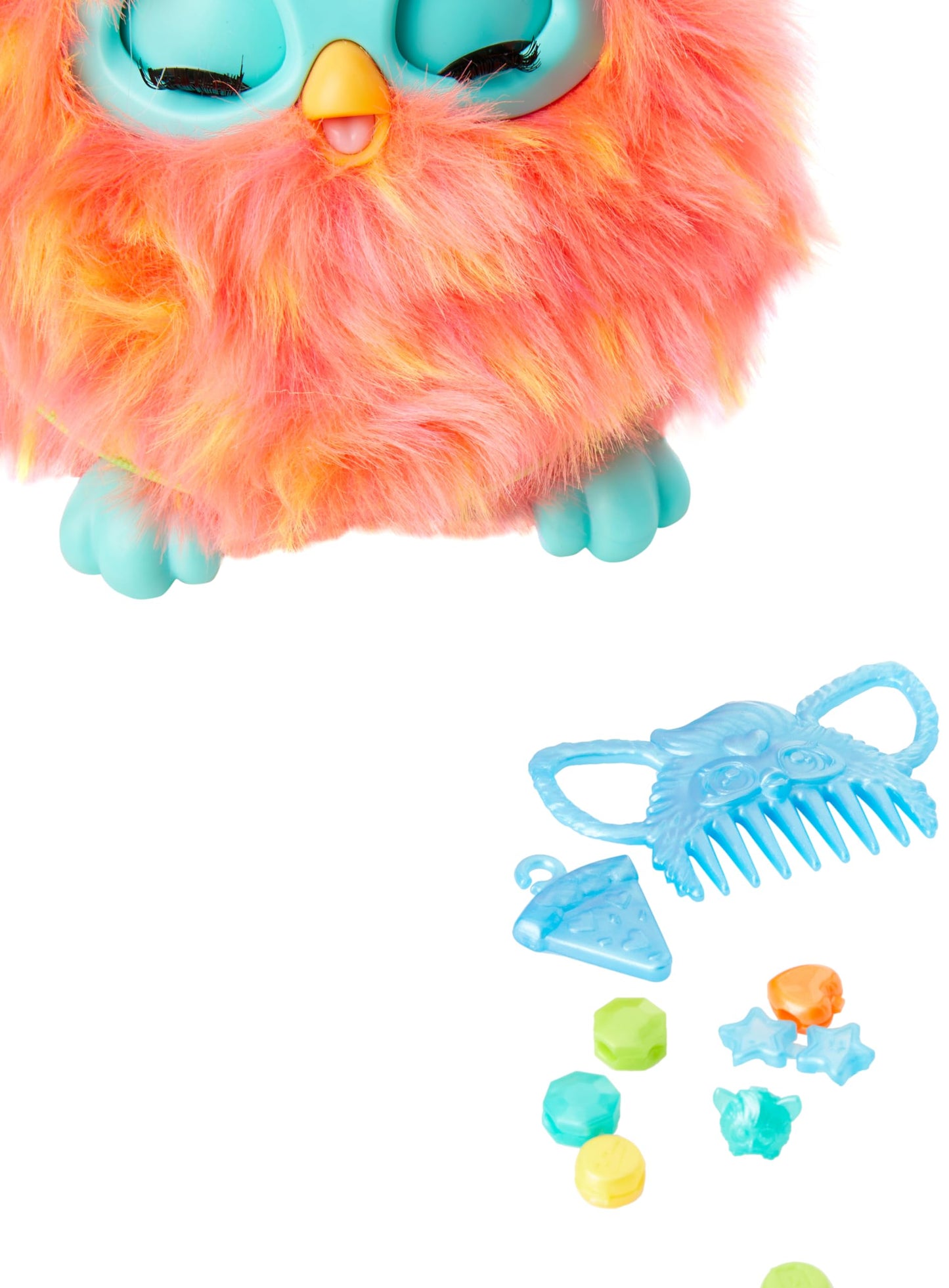 Furby Roșu Coralin, Pluș Interactiv – Versiunea Franceză (Ambalajul poate varia)
