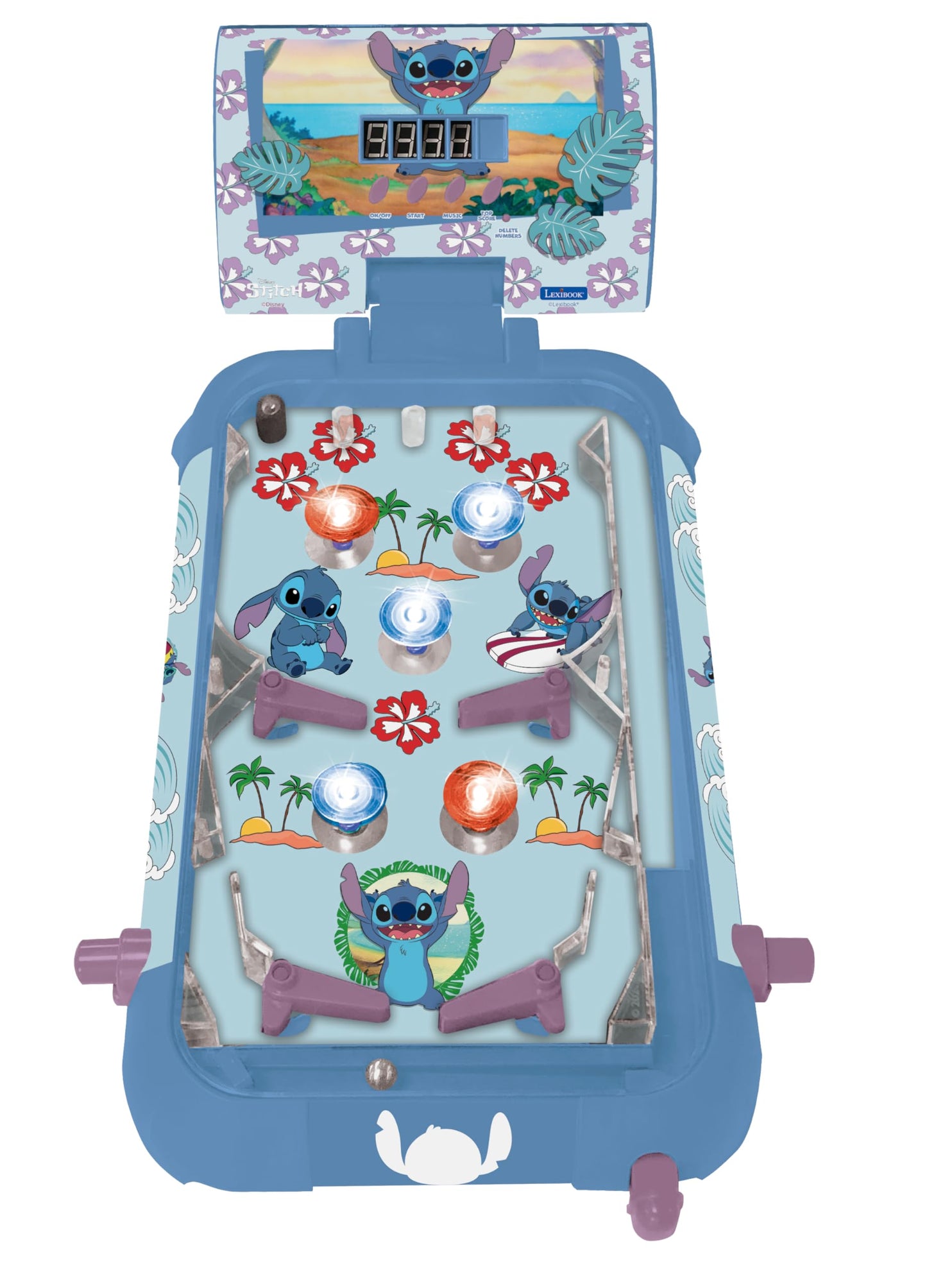 Lexibook, Disney Stitch, Flipper electronic pentru copii și familie, joc de acțiune și reflexe, ecran LCD, efecte de lumină și sunet, albastru, JG610D