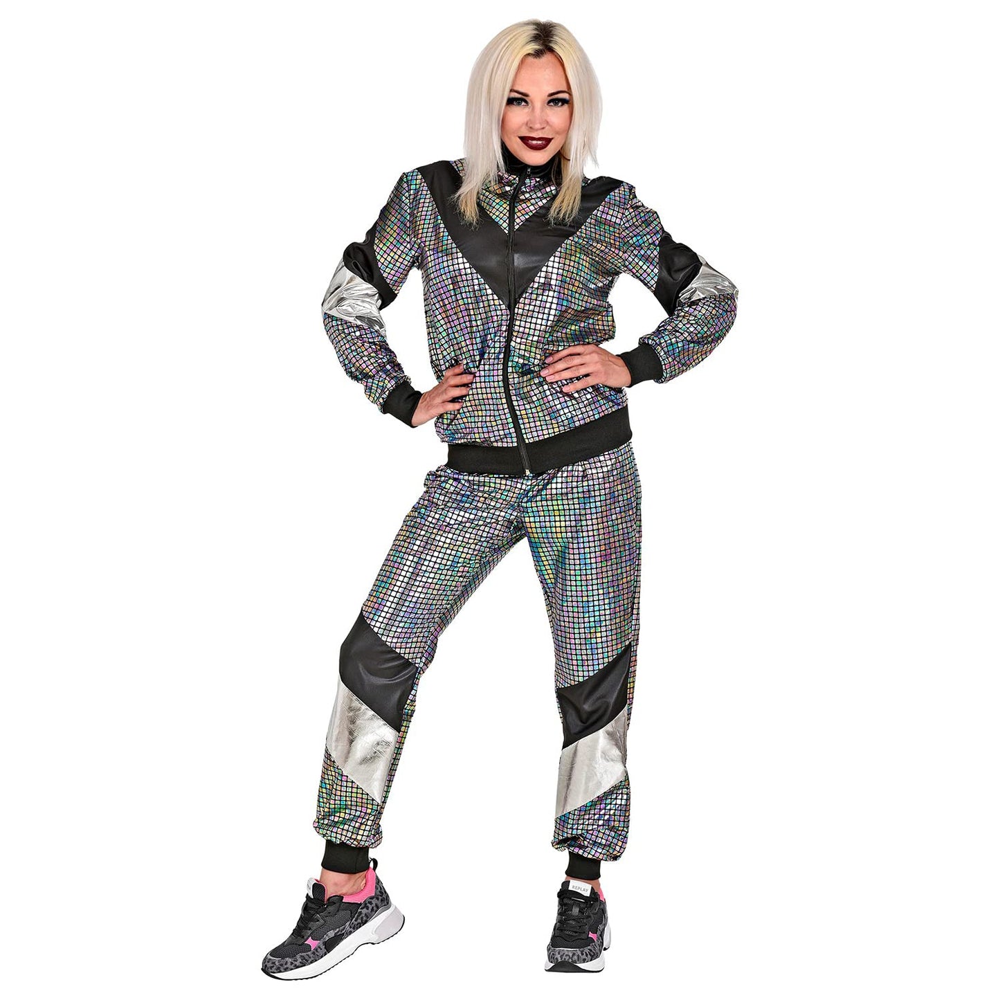 Widmann - Costum Trainingsanzug Disco, Outfit 80er, Jogginganzug, Bad Taste, Costum Carnaval, L (DE 52)