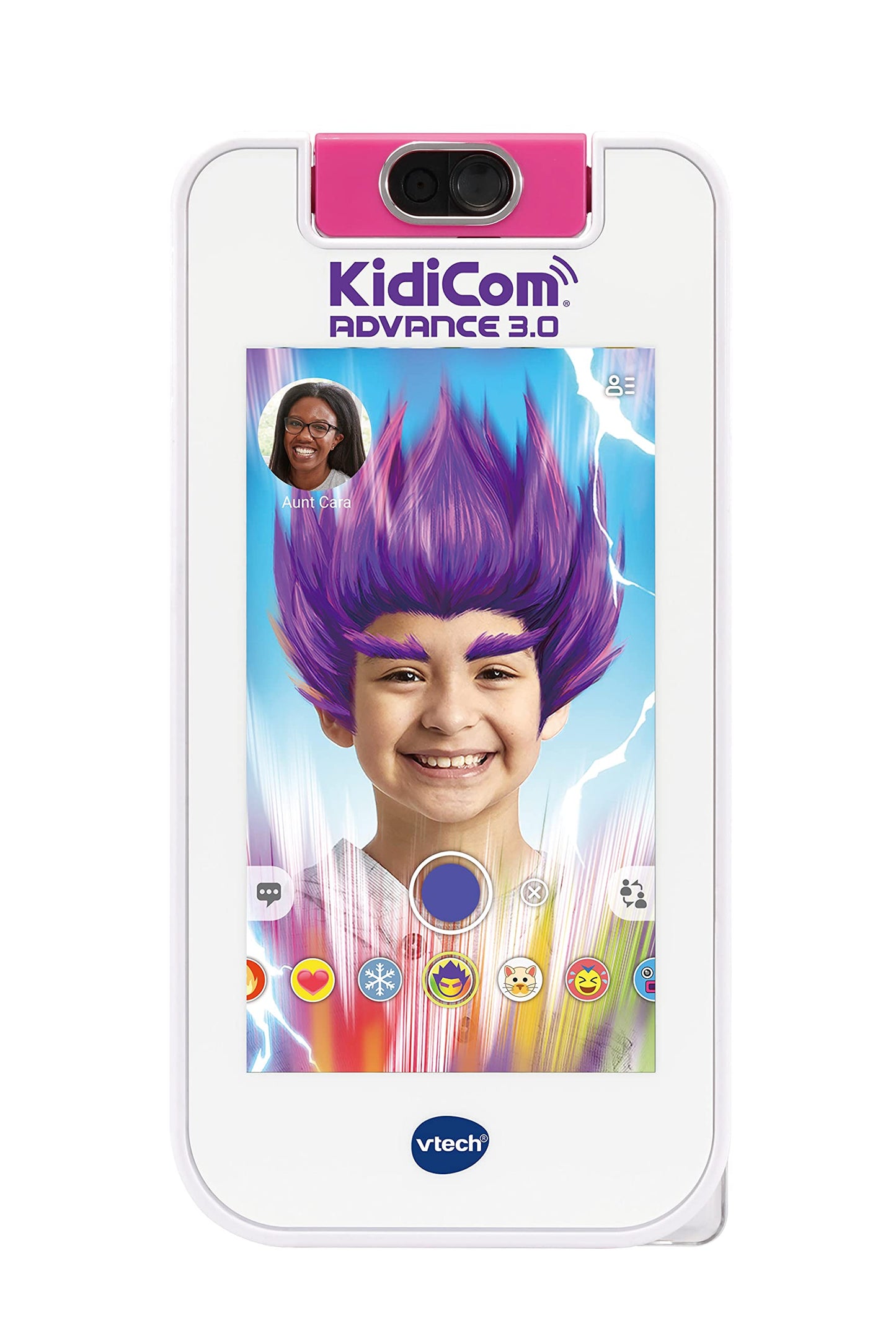 VTech Kidicom Advance 3.0 (Roz) - Jucărie educativă și dispozitiv de comunicare sigur pentru copii, cu e-book-uri, cameră, aplicații prietenoase și jocuri, potrivit pentru băieți și fete 4-7 ani.