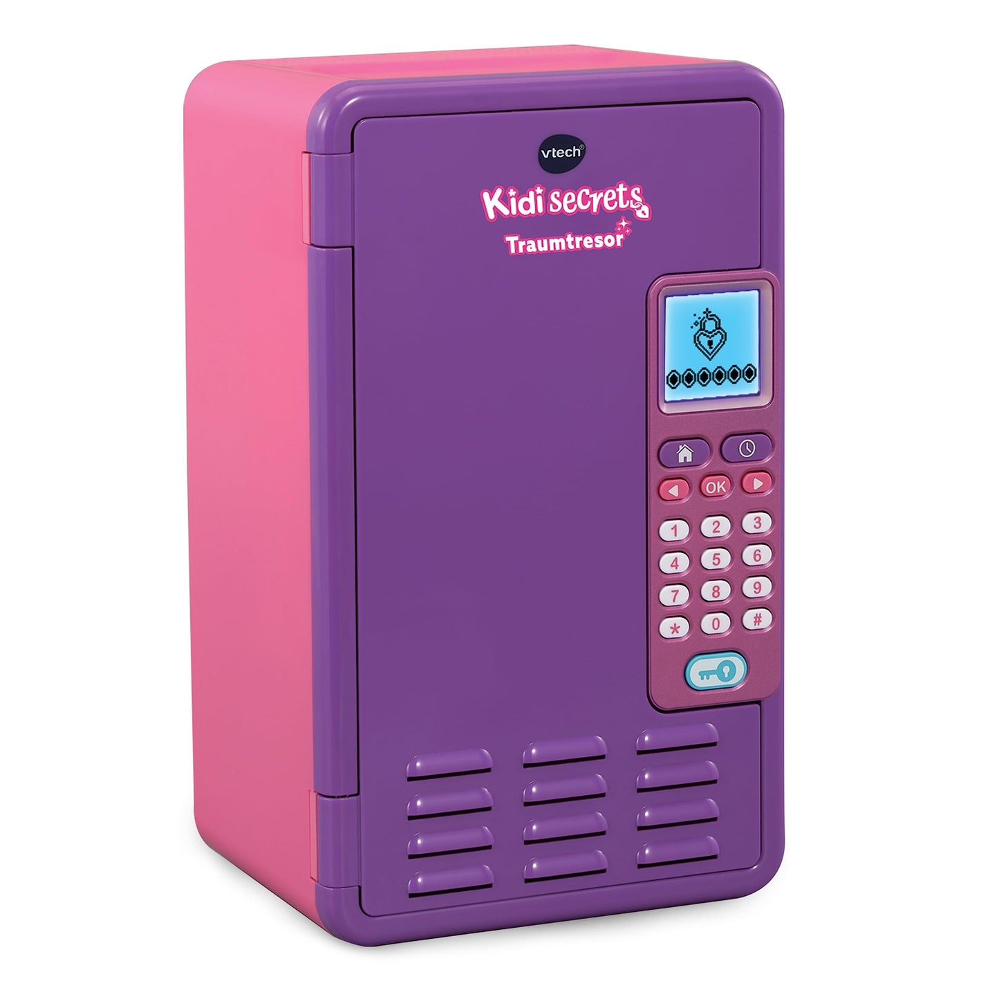 VTech Kidisecrets Traumtresor – Seif cu cod pentru păstrarea secretelor – Jocuri, muzică și autocolante – Pentru copii 6-12 ani, mov