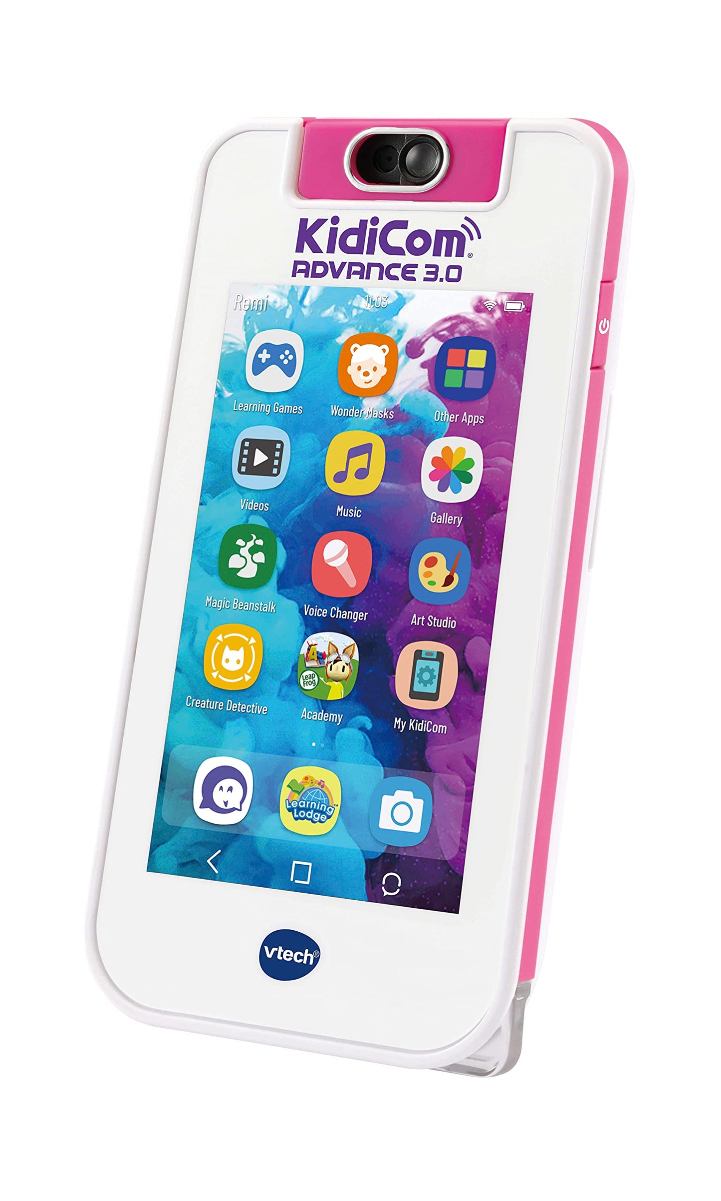 VTech Kidicom Advance 3.0 (Roz) - Jucărie educativă și dispozitiv de comunicare sigur pentru copii, cu e-book-uri, cameră, aplicații prietenoase și jocuri, potrivit pentru băieți și fete 4-7 ani.