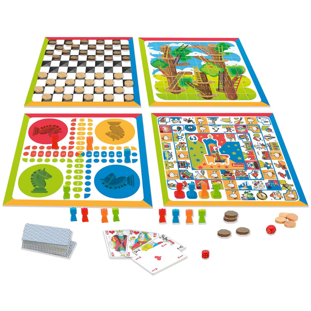 Jucărie Jeujura J8456 Cutie cu 4 Plăci și Cărți de Joc, Colorat, S