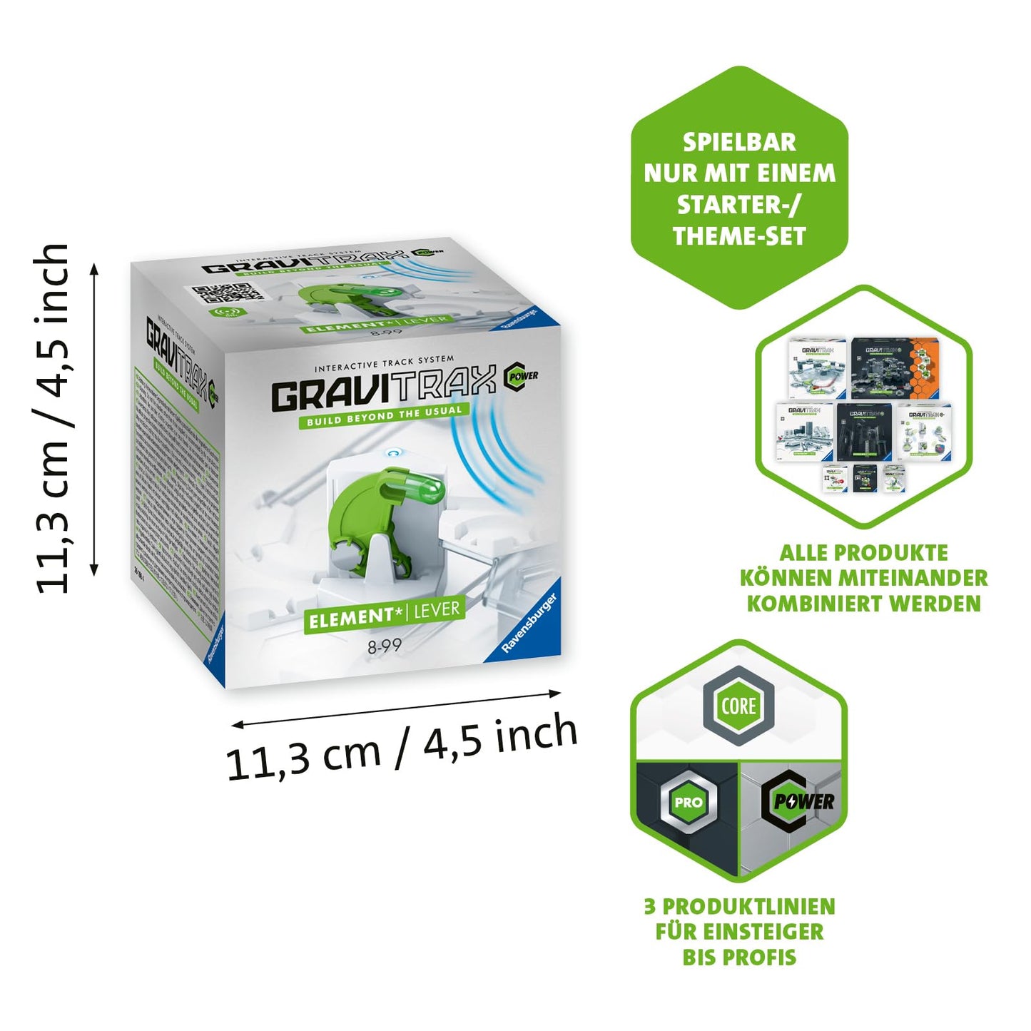Ravensburger GraviTrax Power Element Lever 26186 - extensie electronică pentru pista cu bile - jucărie de construcție pentru copii de la 8 ani