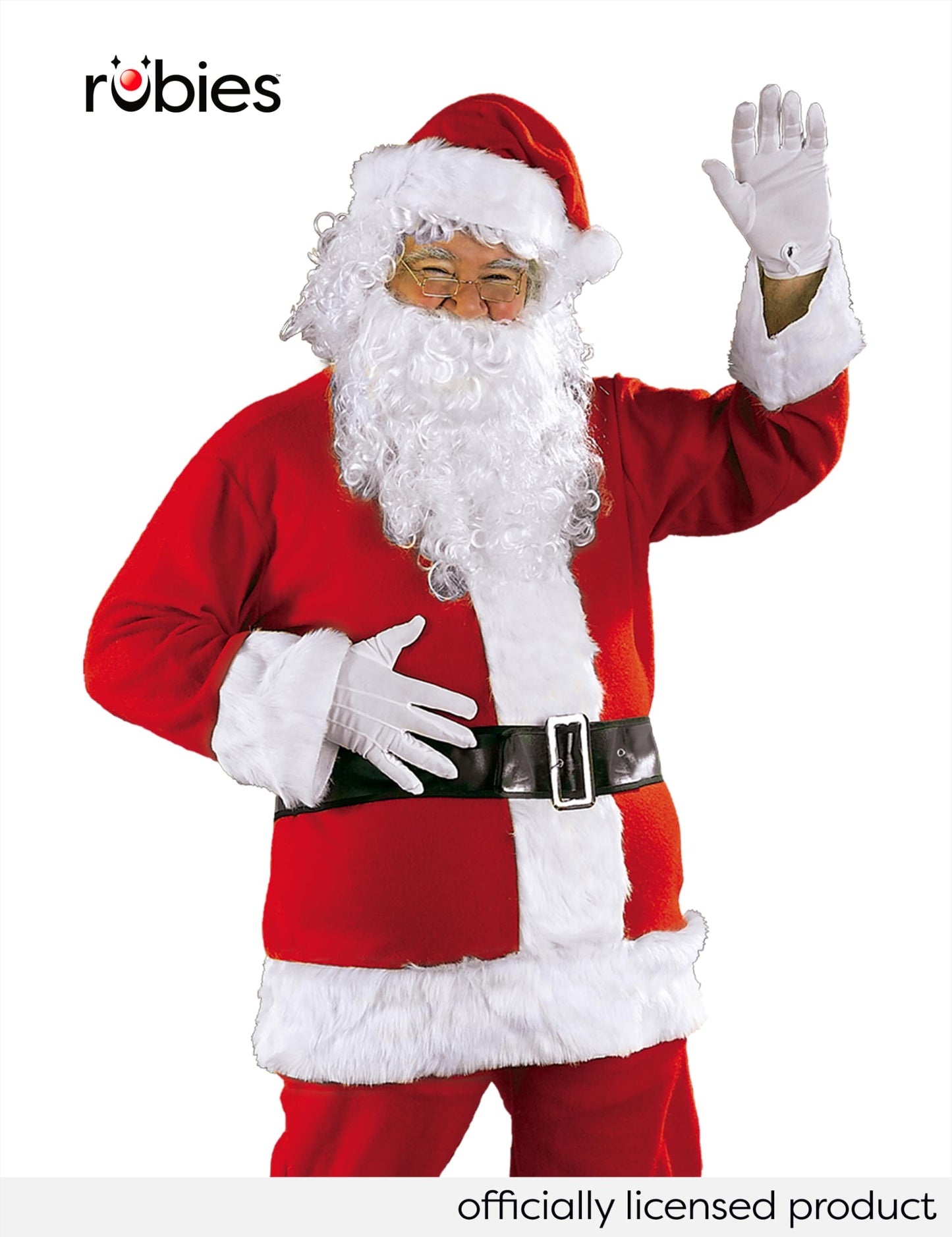 Costum Deluxe Moș Crăciun pentru adulți, costum complet cu barbă, mărime unică, oficial pentru Crăciun, sărbători și petreceri. - Rubies