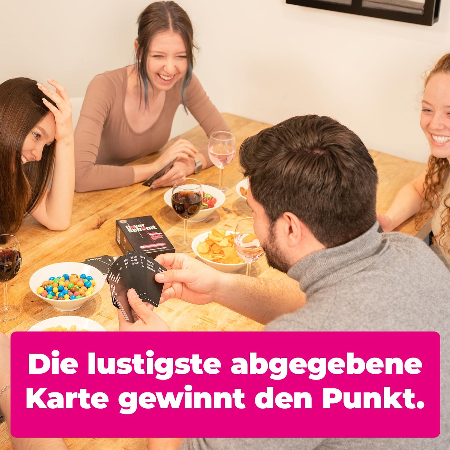 Jocuri de societate pentru adulți - FREUNDSCHAFT PLUS - Proiectat în Germania - Joc de cărți cu 480 de cărți - Jocuri de petrecere pentru adulți - Cadou ideal