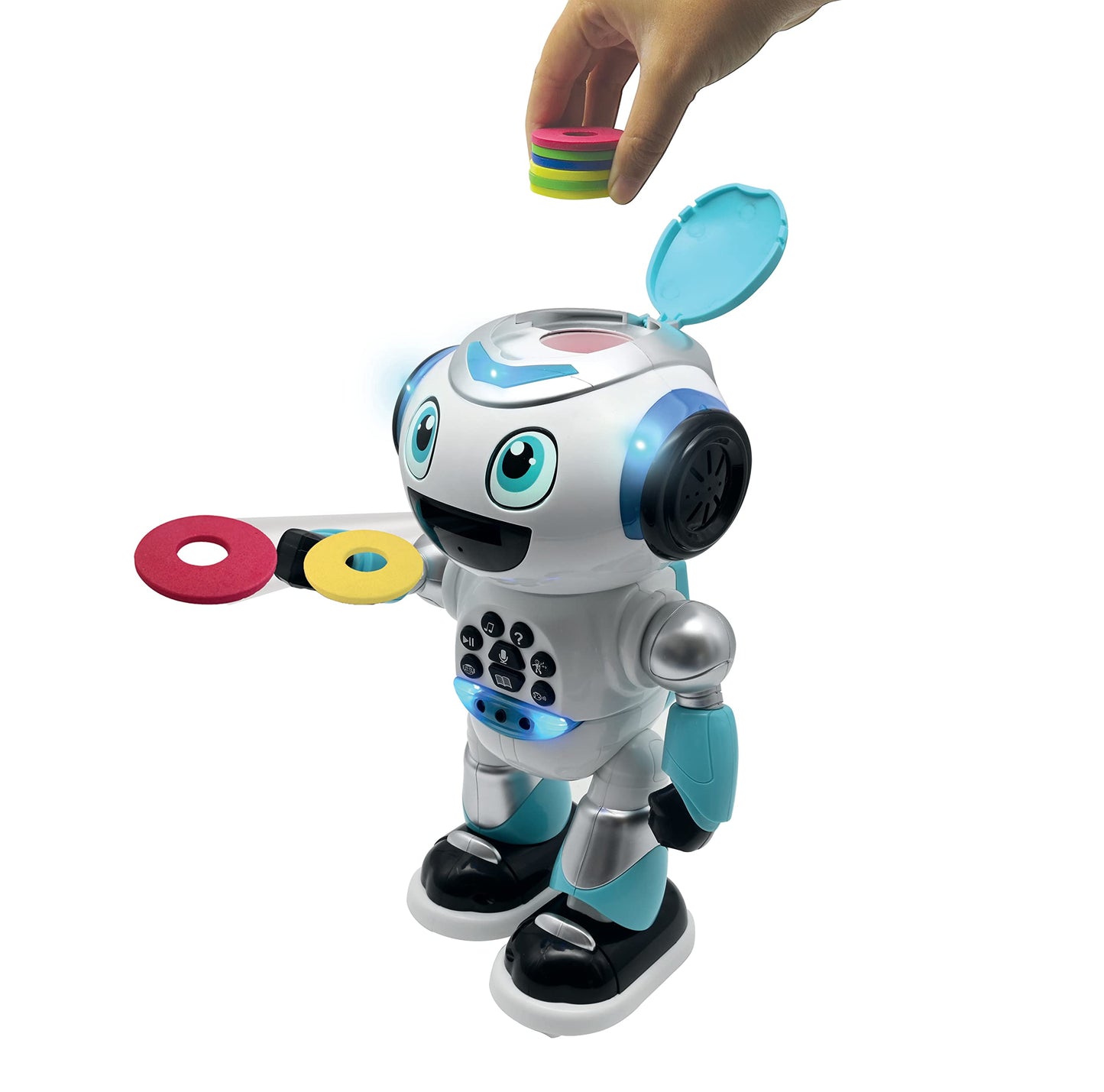 Lexibook - Powerman Advance - Robot interactiv și educativ pentru copii, se mișcă, dansează, redă muzică, spune povești, programabil STEM - ROB28DE