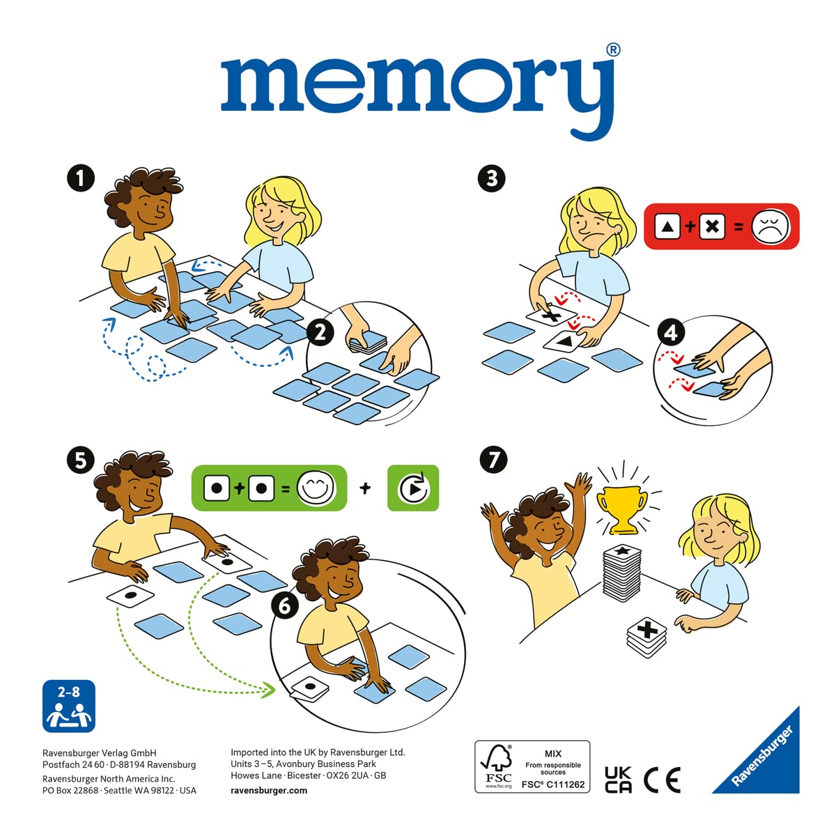 Ravensburger 20880 Junior Memory Joc de memorie 2-8 jucători de la 3 ani