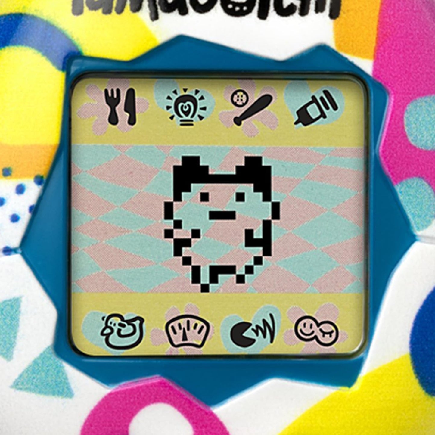 Bandai - Tamagotchi - Tamagotchi Original - Stil Memphis - Animal virtual electronic cu ecran color, 3 butoane și jocuri - Animal interactiv - Jucărie pentru copii de la 8 ani - 42957