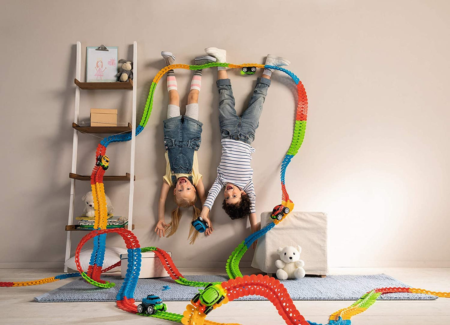 Smoby – FleXtreme SUV albastru – mașină suplimentară pentru setul de start Flextreme, pistă pentru mașini, pentru copii de la 4 ani, traseu flexibil cu looping