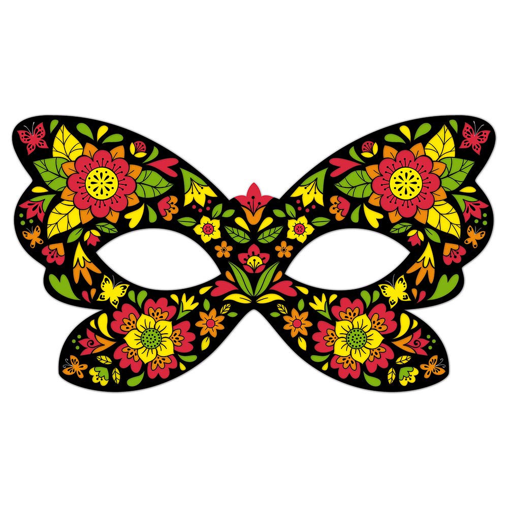 Janod - Set cu măști și markere neon - Les Ateliers du Calme - Set pentru activități creative pentru copii - Dezvoltarea abilităților motorii fine și a creativității - De la 7 ani, J07944