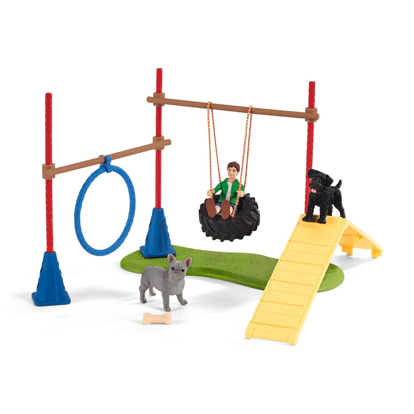 Schleich 42536 Distracție pentru câini, de la 3 ani, FARM WORLD - Set de joacă, 14 piese