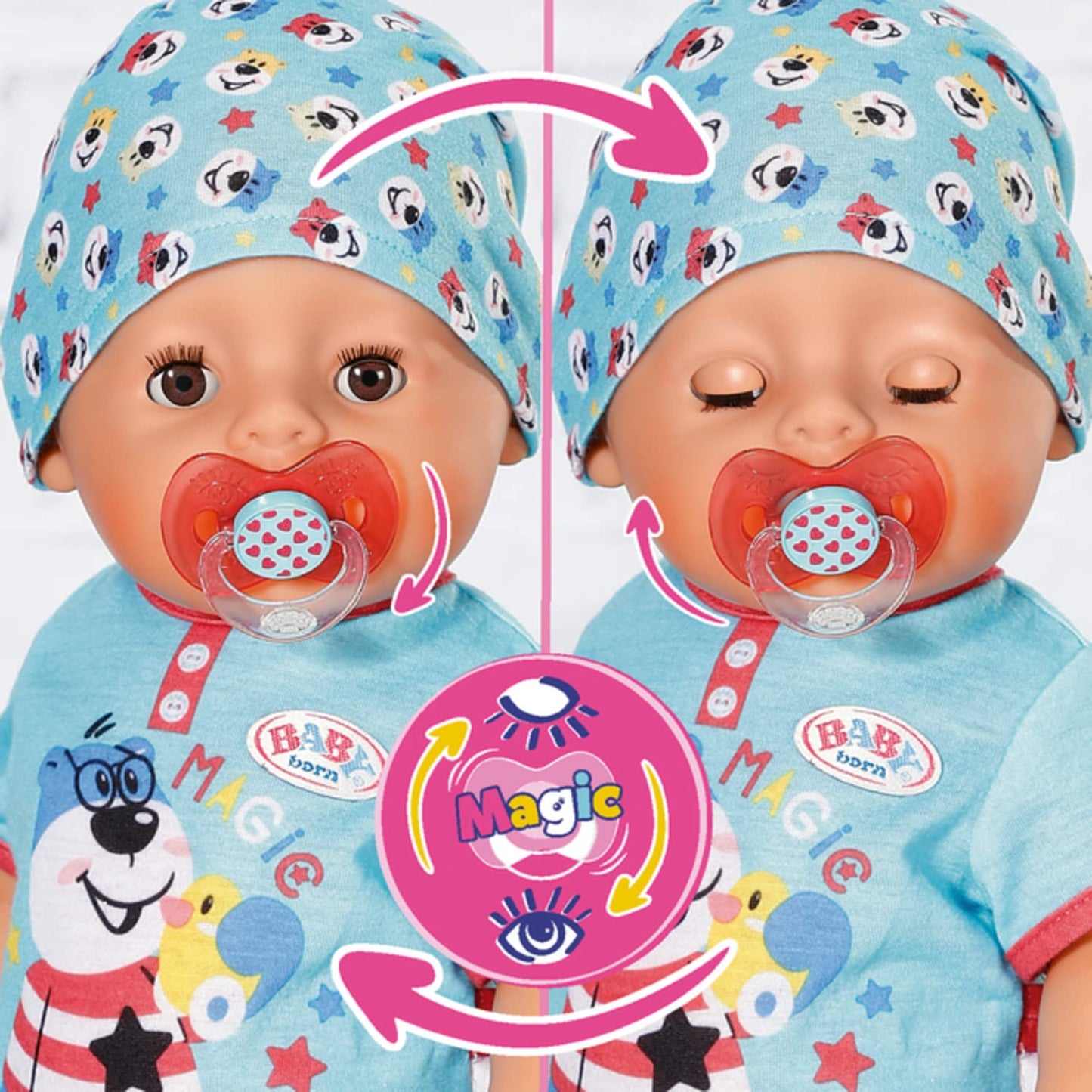 Baby Born Bebelus Magic Boy, păpușă cu 10 funcții pentru copii de la 3 ani, funcționează fără baterii, 43 cm înălțime, 827963 Zapf Creation