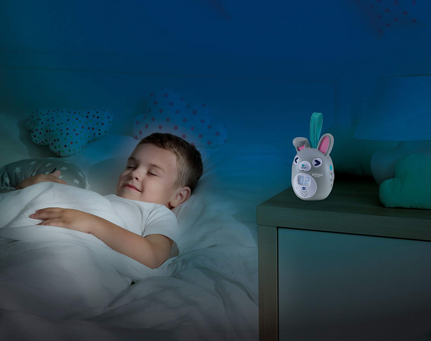 VTech StoriKid Pocket - Povestitor pentru copii, jucărie portabilă pentru bebeluși de la 6 luni, salvează povești, timer, versiune ESP, gri