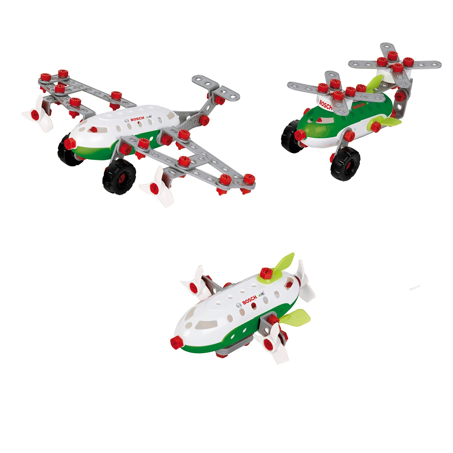 Theo Klein 8790 Kit de Construcție Echipament Aerian 3 în 1 Bosch, pentru Construirea Diferitelor Aeronave, Include Planuri de Construcție pentru 3 Modele, Jucării pentru Copii de la 3 Ani