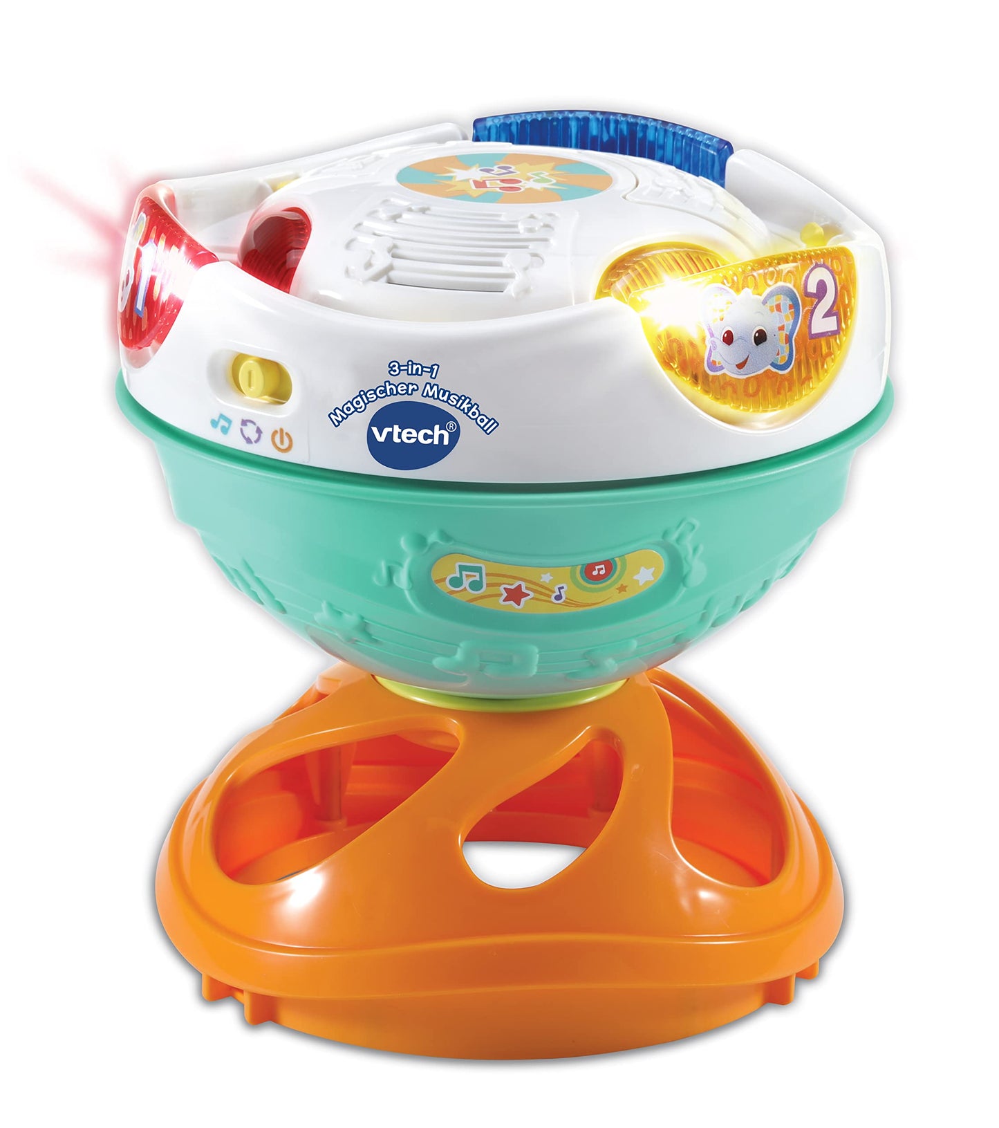 VTech Baby 3-in-1 Muzical Magic Ball – Jucărie interactivă pentru bebeluși, se mișcă singură și cântă – Pentru copii de 9-36 luni