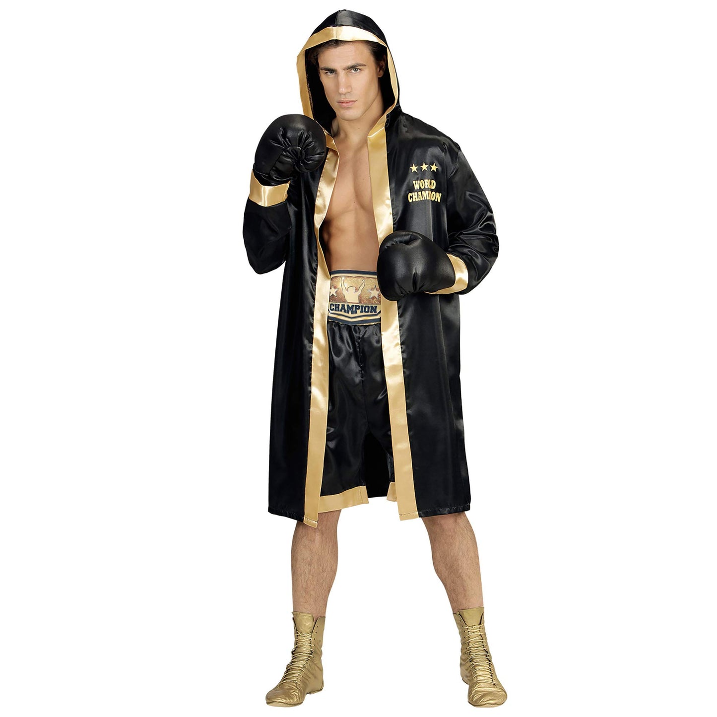 WIDMANN MILANO Costume de Petrecere - Costum Boxer Campion Mondial, Mantou cu Glugă, Sportiv, Kickboxer