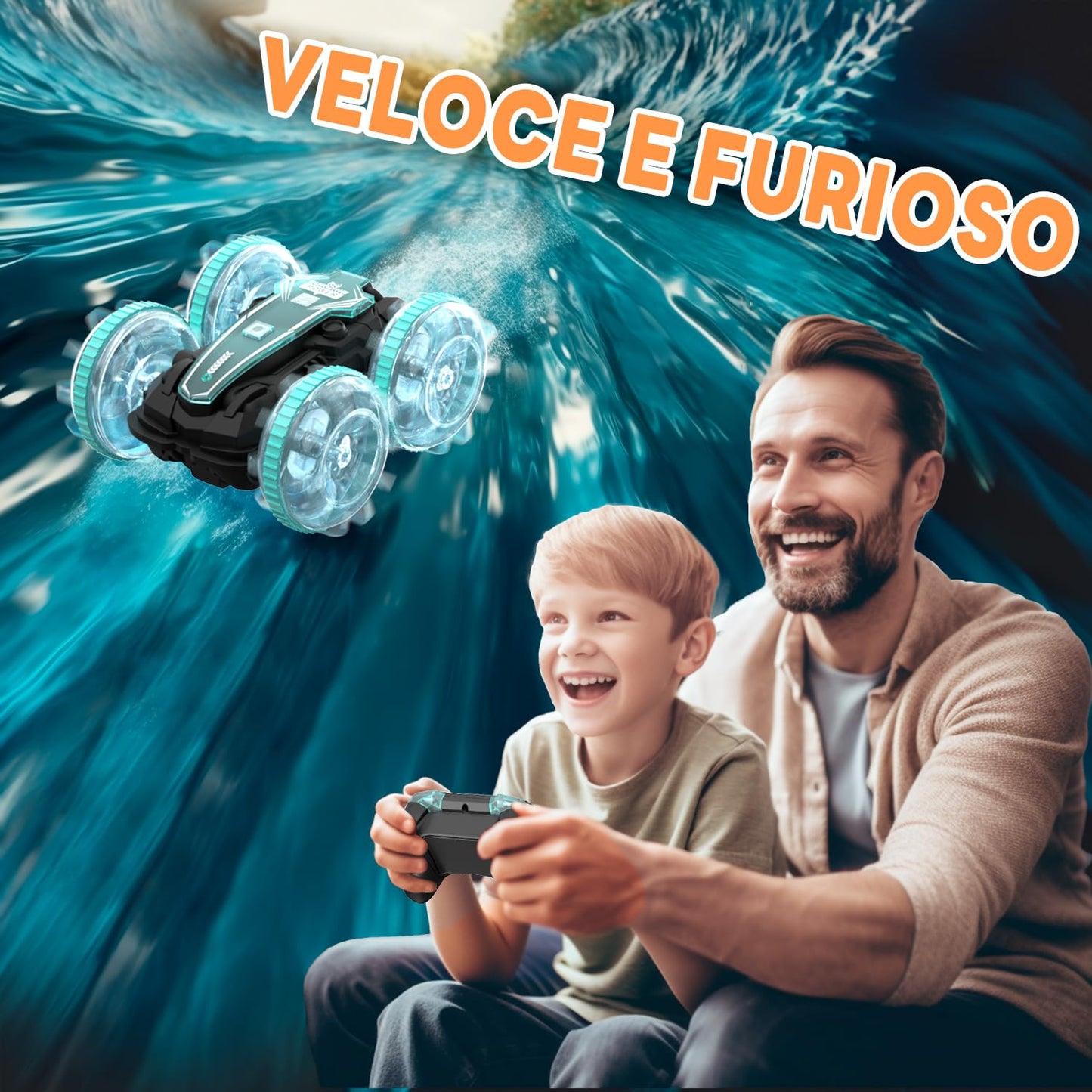 Mașină cu telecomanda Korffe, 4WD Offroad, Rotire 360°, 2,4 GHz, Auto Stunt Rezistent la Apă, Jucărie pentru Copii 8-12 Ani, Cadou de Naștere sau Crăciun pentru Băieți și Fete.