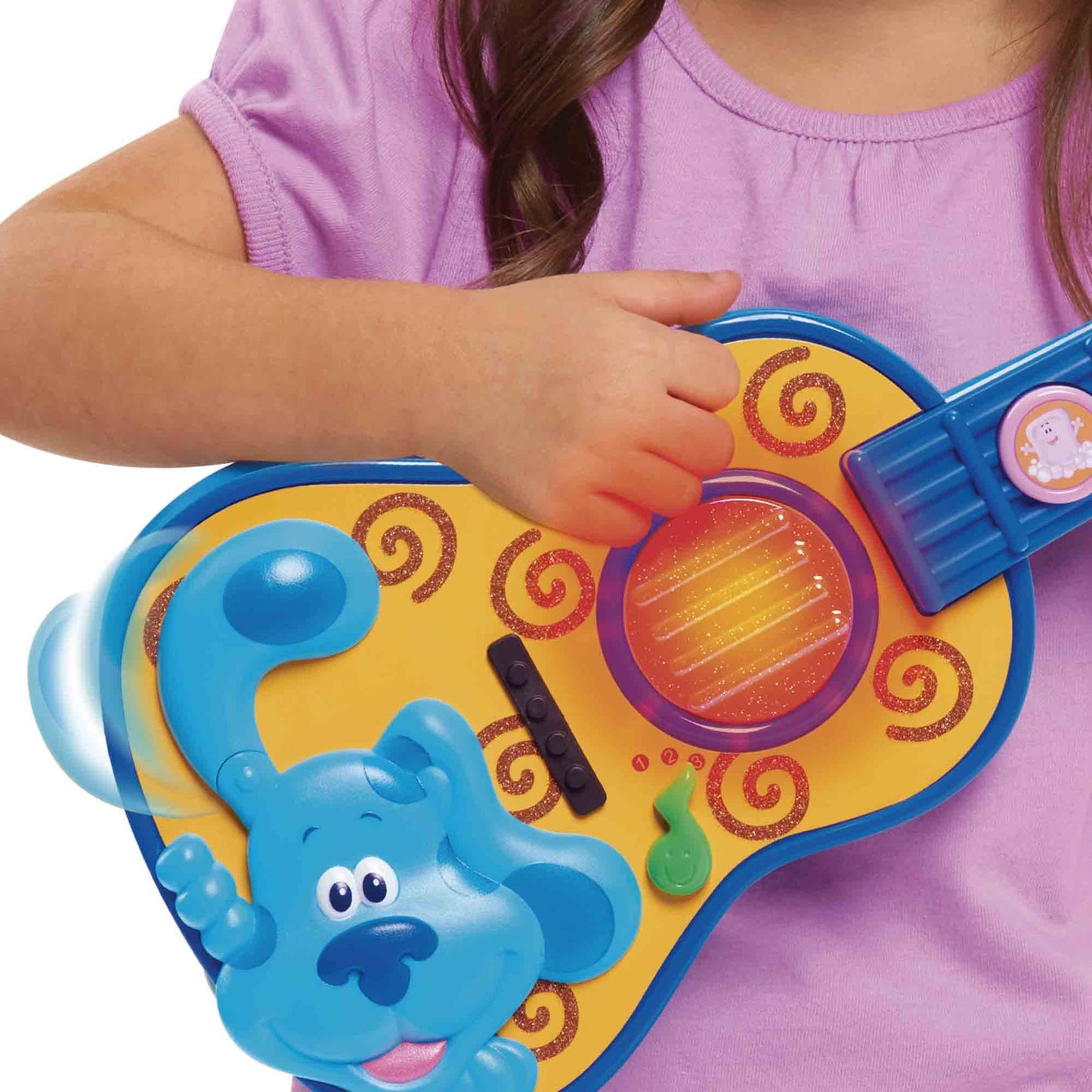 Famosa - Chitara Blue und Du, jucărie muzicală cu 3 moduri, include melodia din serie, sunet de chitară și joc distractiv, recomandată de la 3 ani (BLU12000), colorată