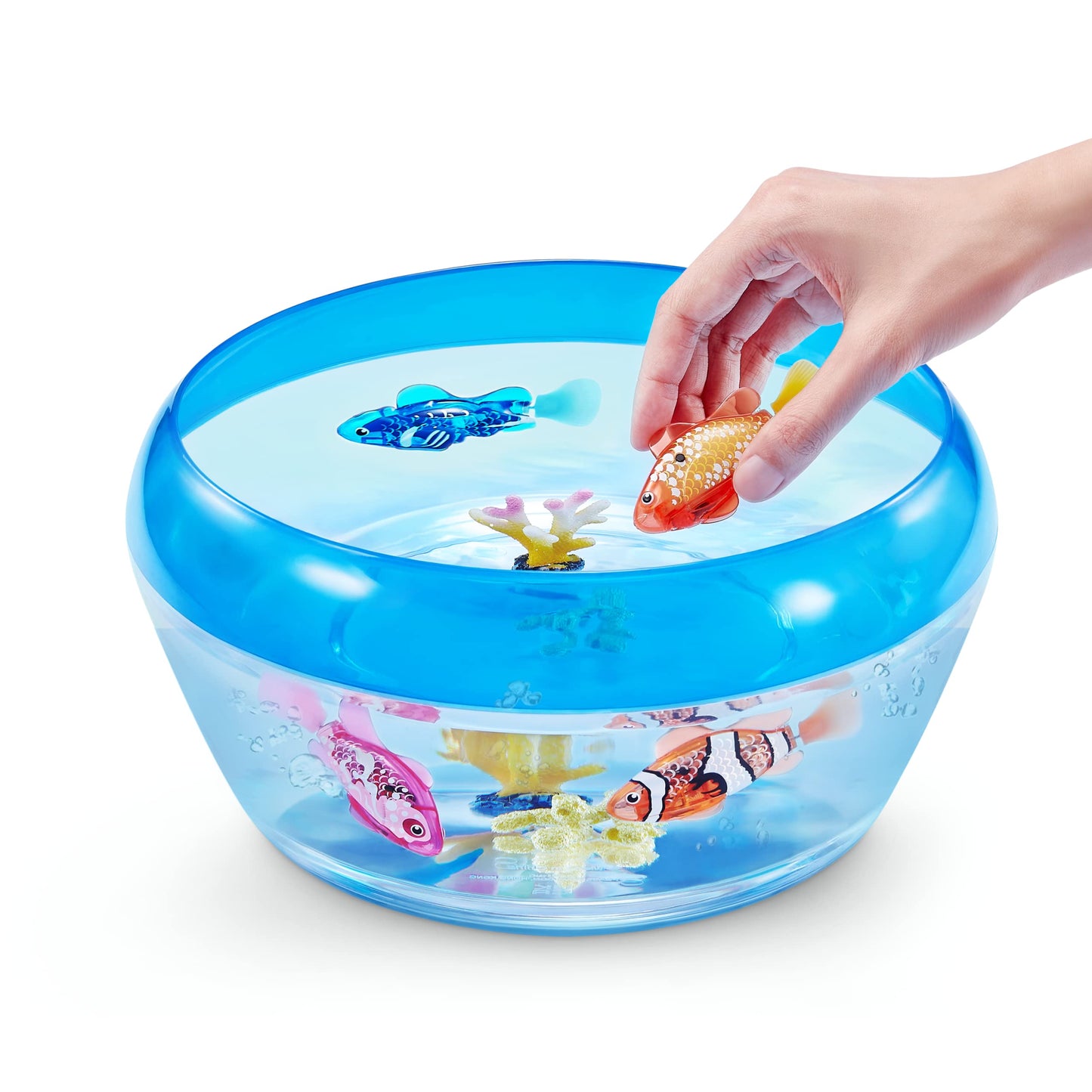 Jucarie 2 Pesti inotatori −interactiv RoboFish portocaliu+albastru Robo Alive S3