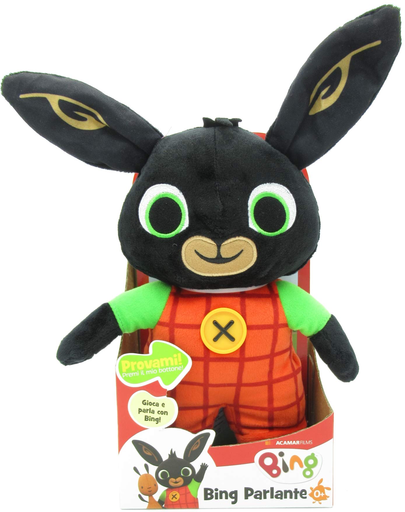 Bing Jucărie Plush Vorbitoare 33 cm, pentru copii 0 luni+, ideală pentru nou-născuți, repetă frazele preferate cu vocea originală, perfectă pentru companie.