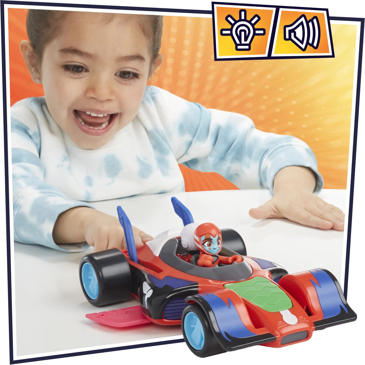 PJ Masks, Animal Power, Flash Cruiser - Mașină Convertibilă cu Lumini și Sunete pentru Copii de 3 Ani+